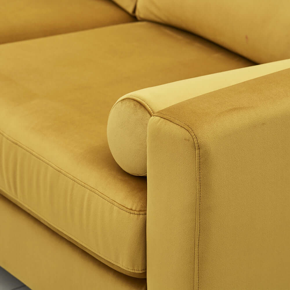 Bailey 3 Seater Sofa - Mustard armrest view (5856056901696)