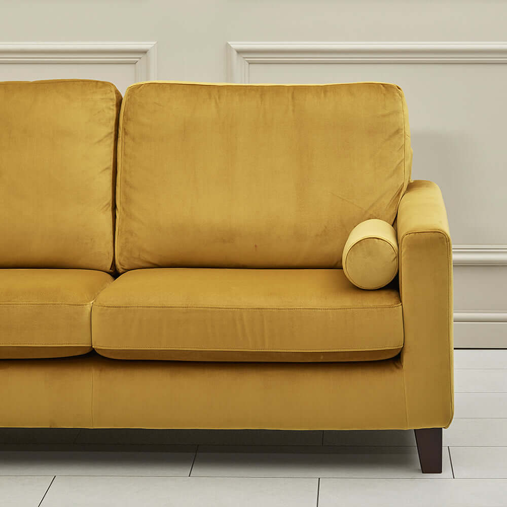 Bailey 3 Seater Sofa - Mustard left side corner view (5856056901696)