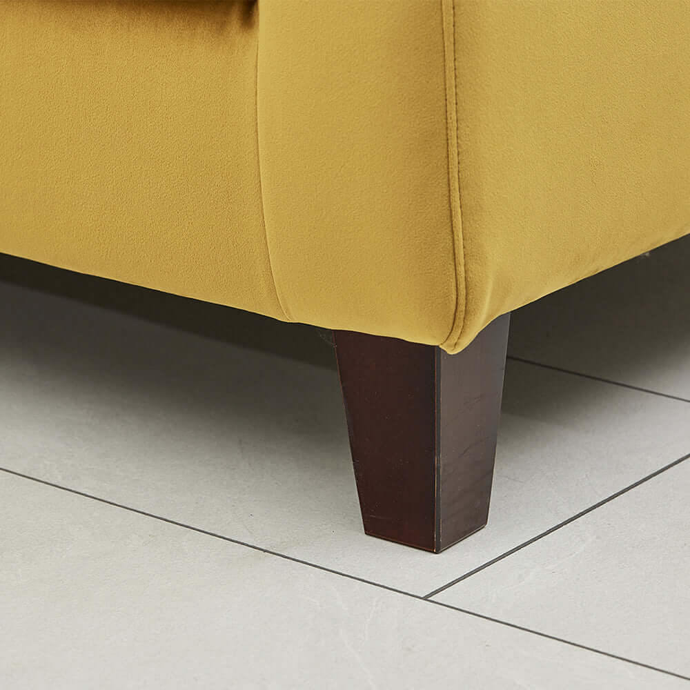 Bailey 3 Seater Sofa - Mustard side corner view (5856056901696)