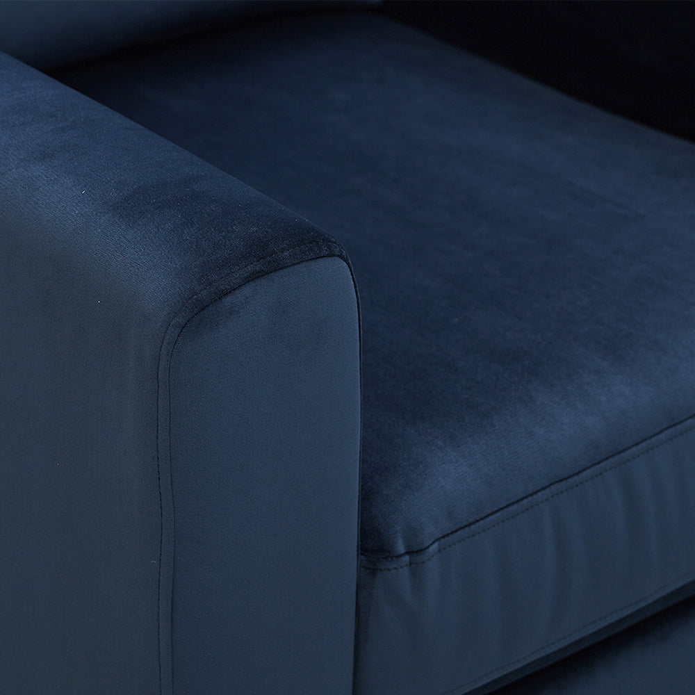 Bailey Armchair: View of the blue upper cushion (5861735137344)