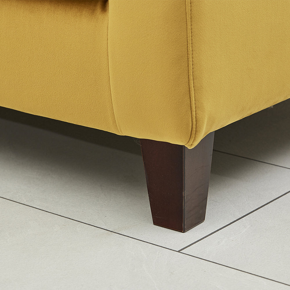 Bailey Grand 4 Seater Sofa - Mustard side corner view (5861732679744)