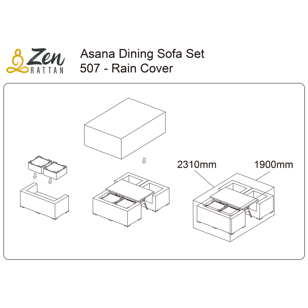 Asana Sofa Dining Set Rain Cover AMC Furniture