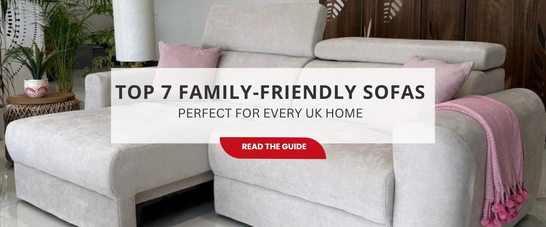 Family-friendly sofas UK – corner sofa in a family living room