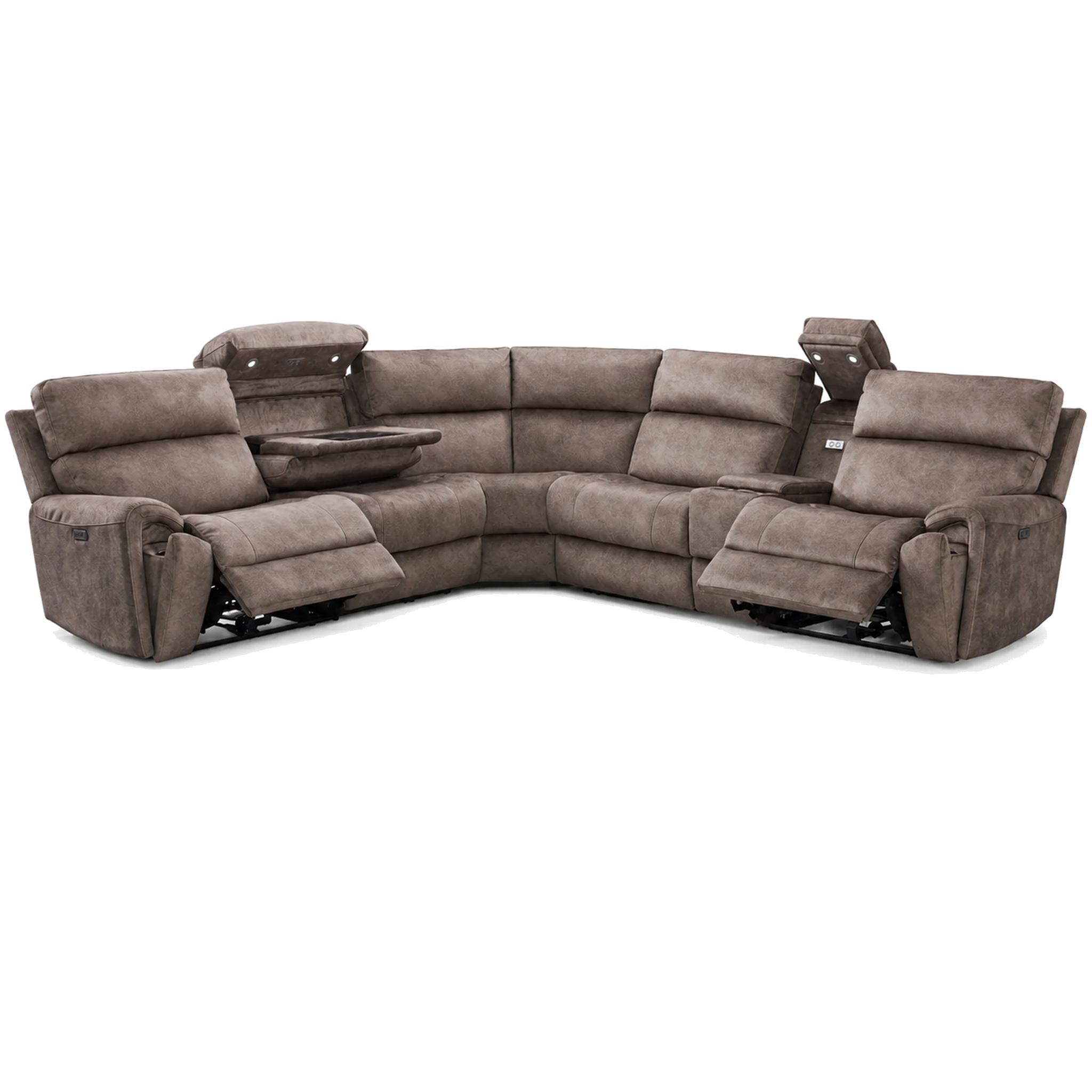 Orlando Truffle Electric Corner Sofa - AMC Furniture