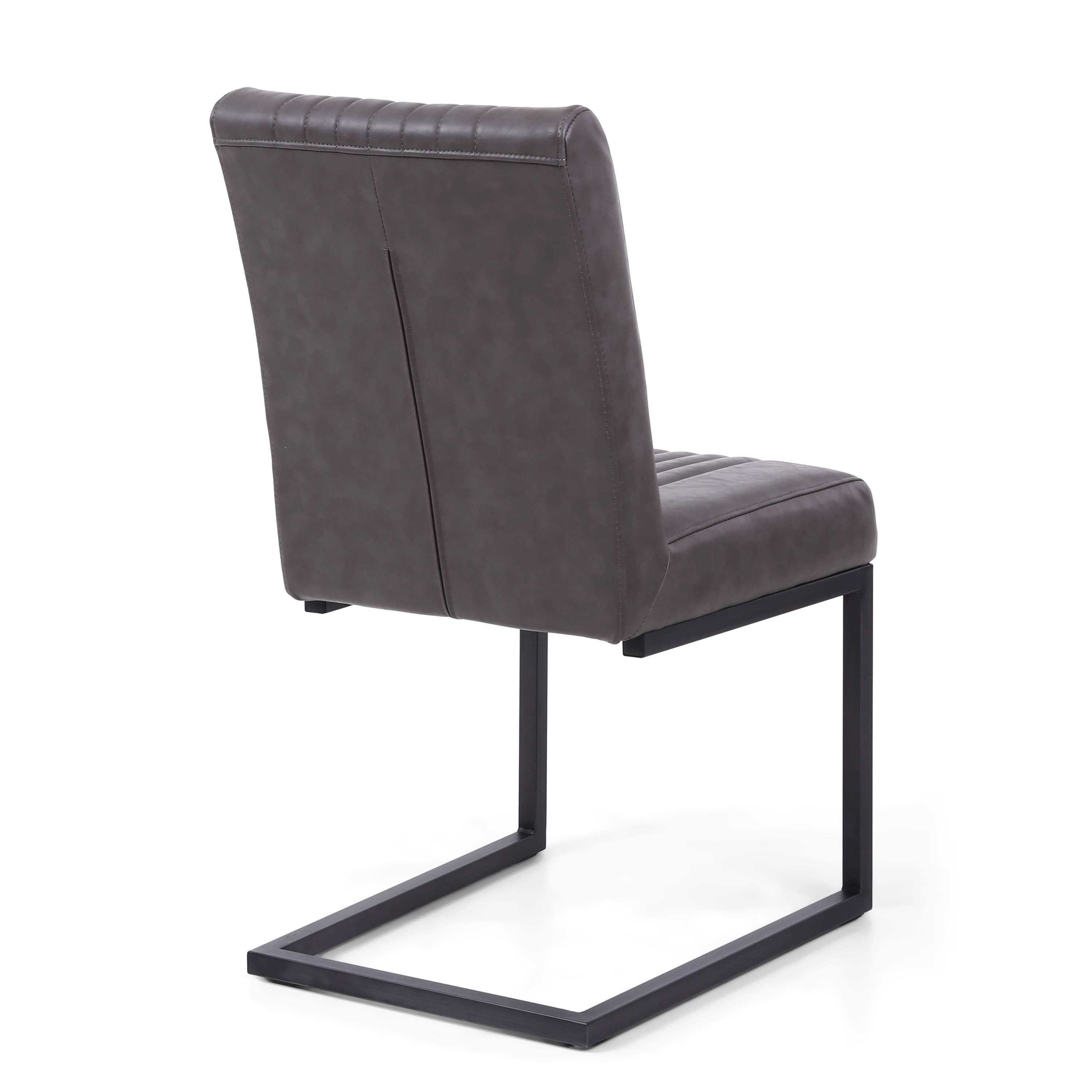 Pair of Buxton Cantilever Leather Effect Dining Chairs (7033880641600) (14625462616442)