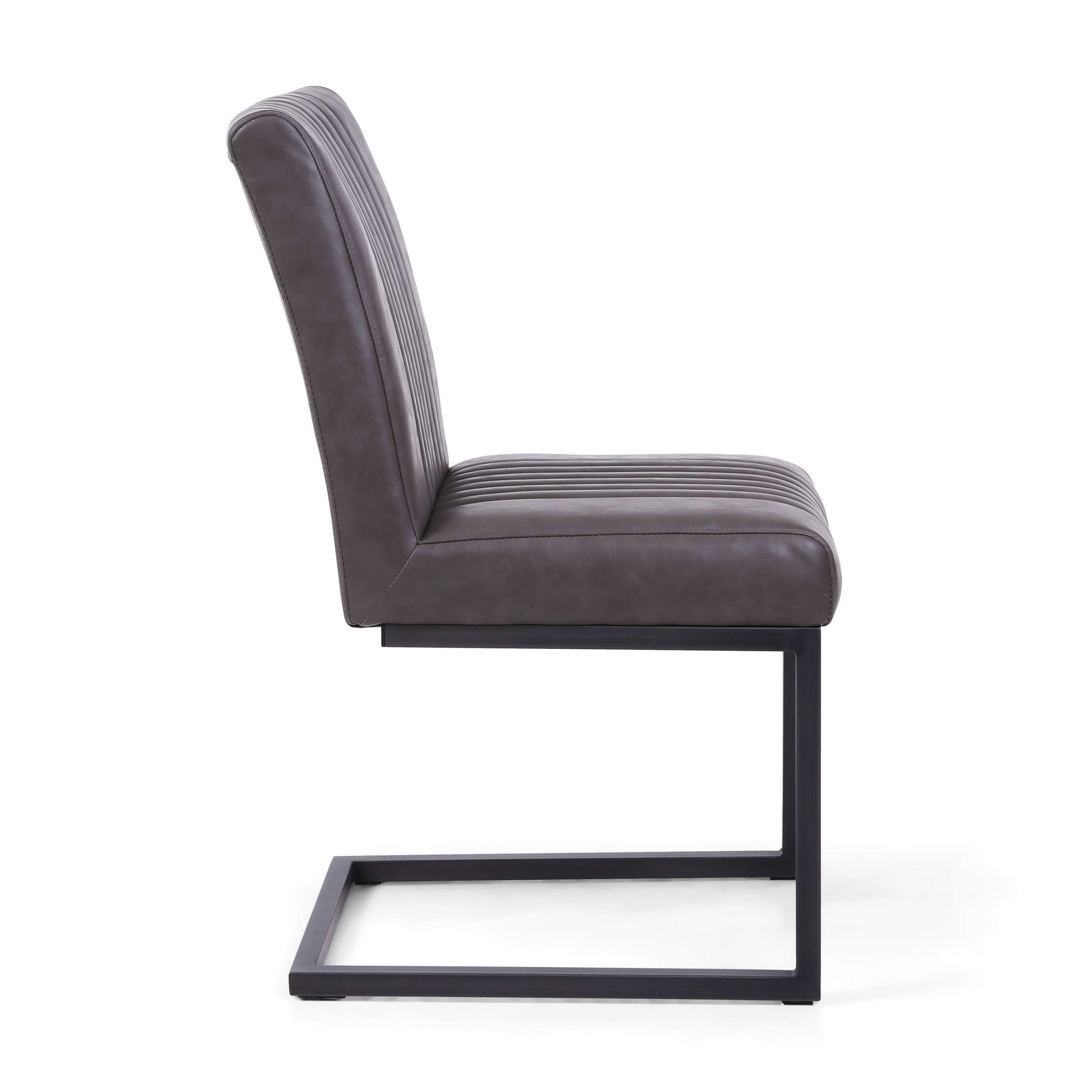 Pair of Buxton Cantilever Leather Effect Dining Chairs (7033880641600) (14625462616442)