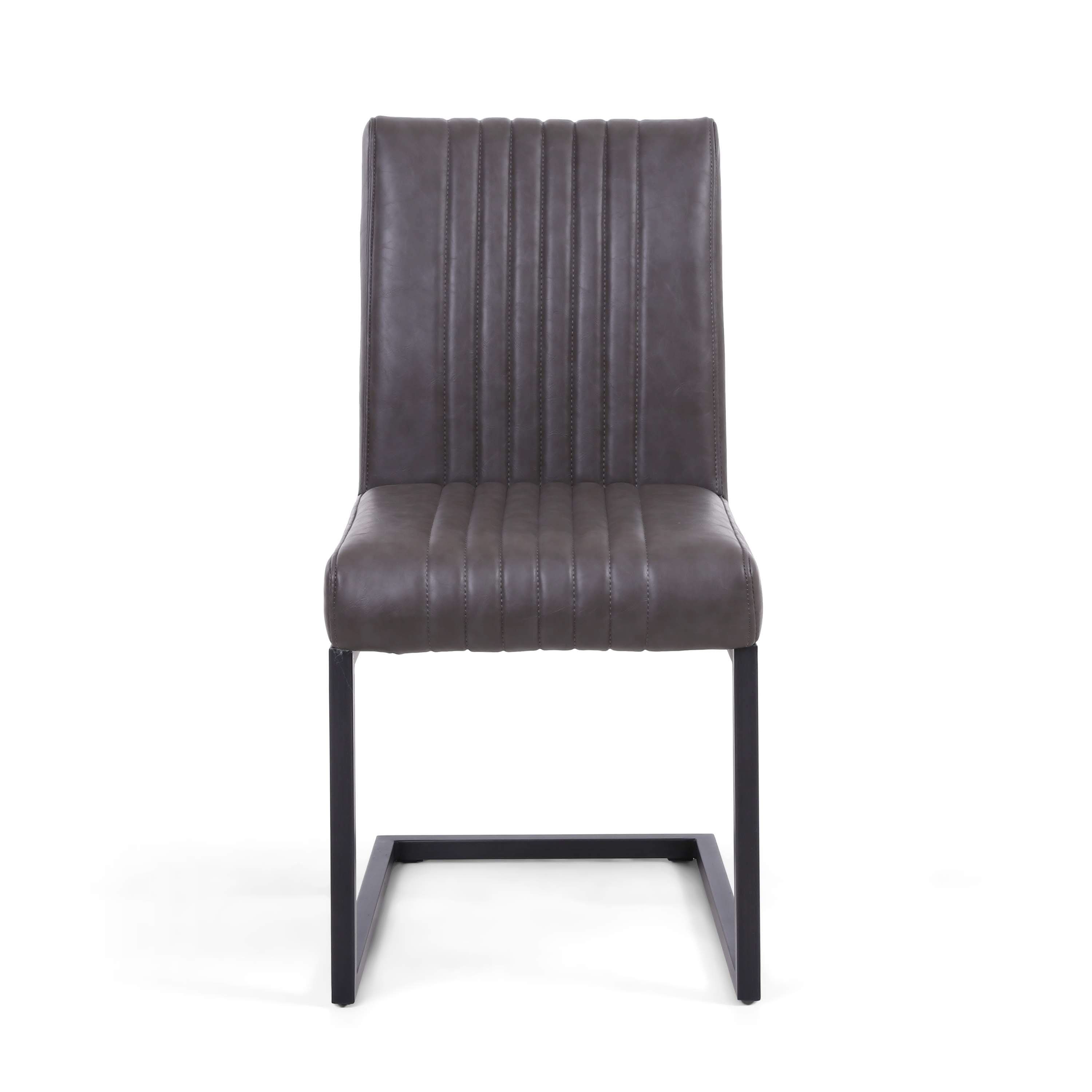 Pair of Buxton Cantilever Leather Effect Dining Chairs (7033880641600) (14625462616442)
