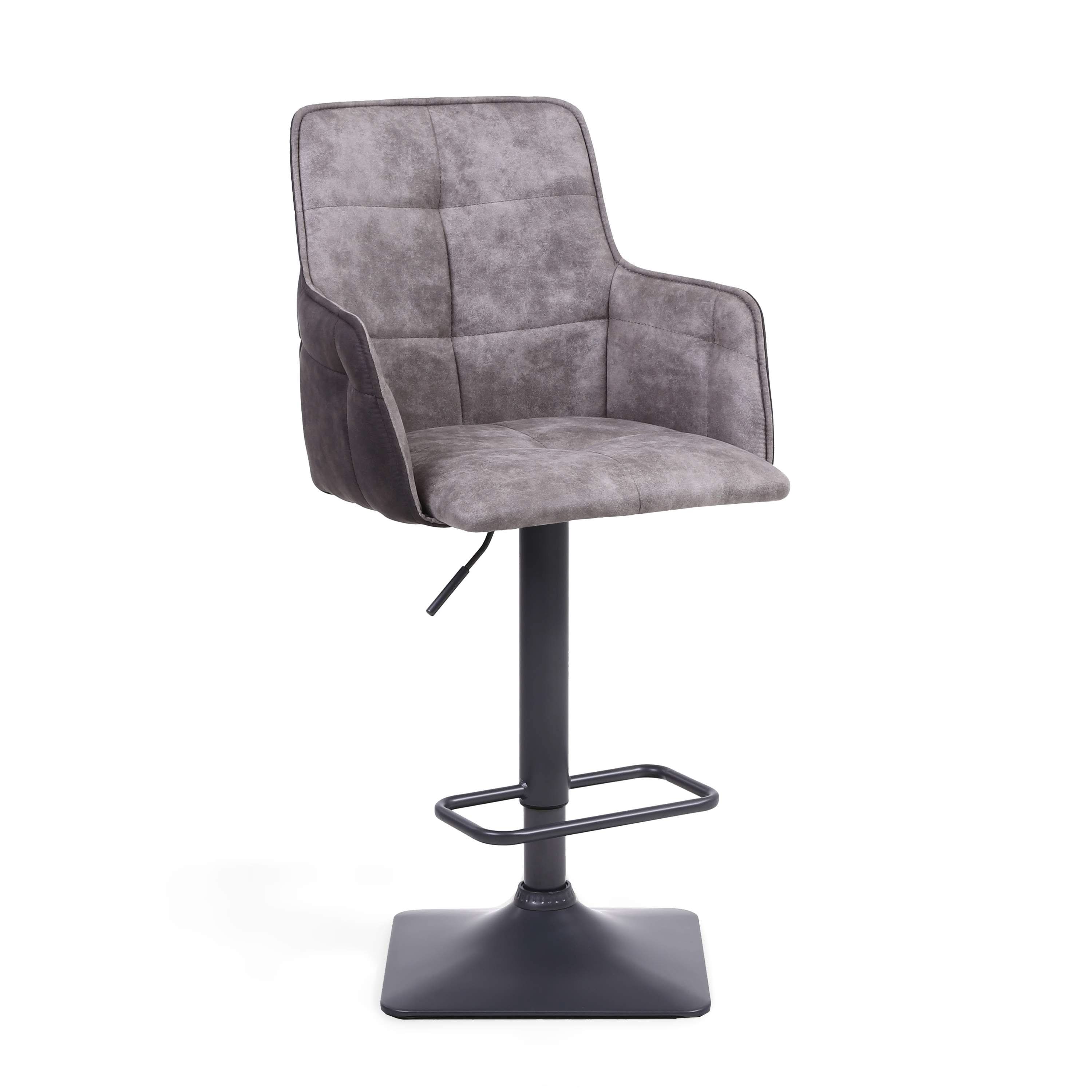 Blake Suede Effect Light Grey Bar Stools (7032146100288) (14625446461818)