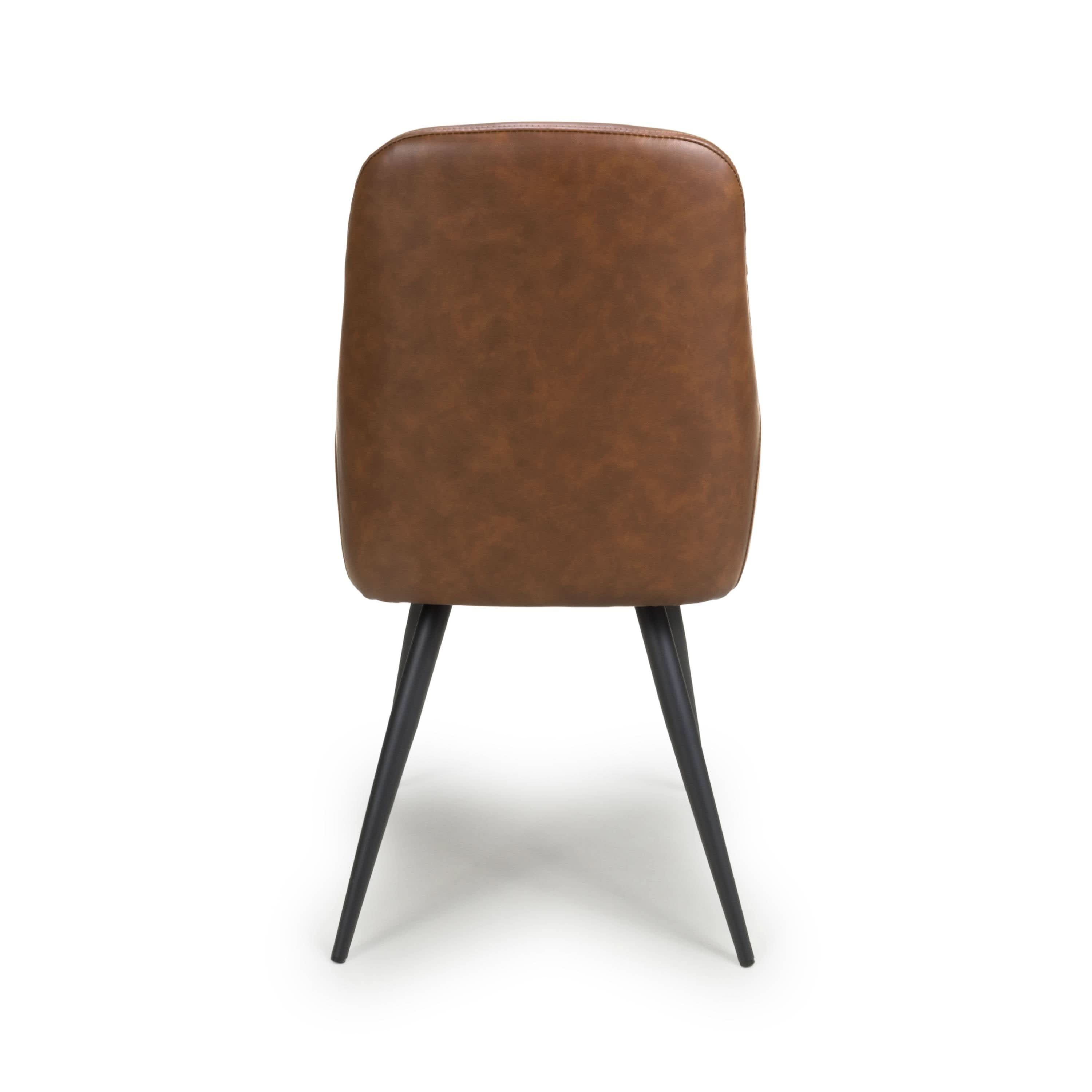 Corinth Leather Effect Tan Dining Chair (7019400986688) (14625494991226)