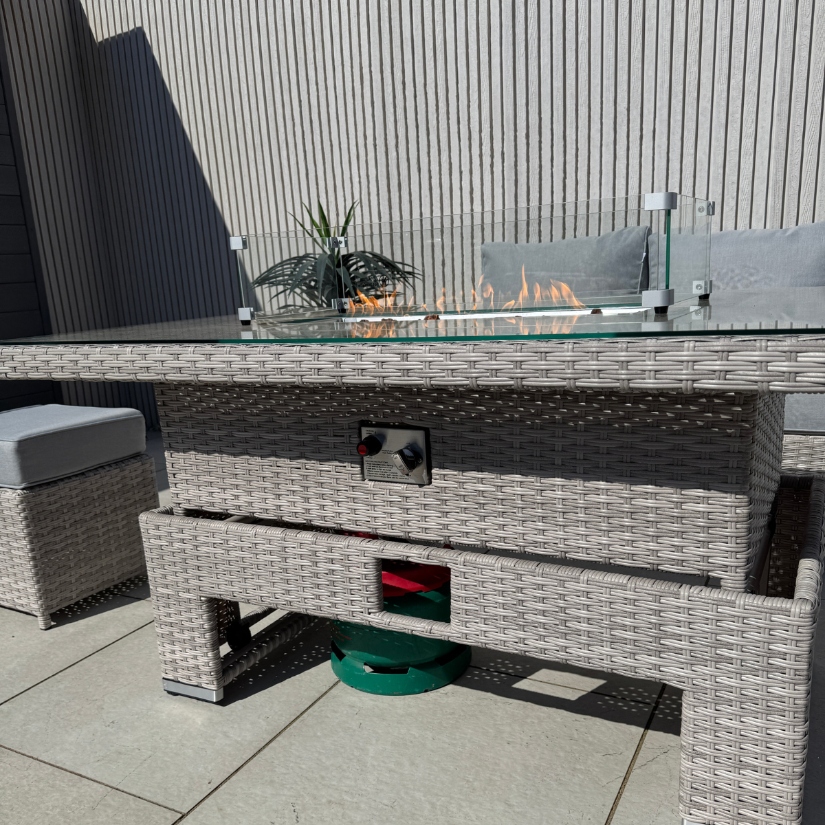 Santorini Corner Large Rising Set with Firepit - AMC Furniture