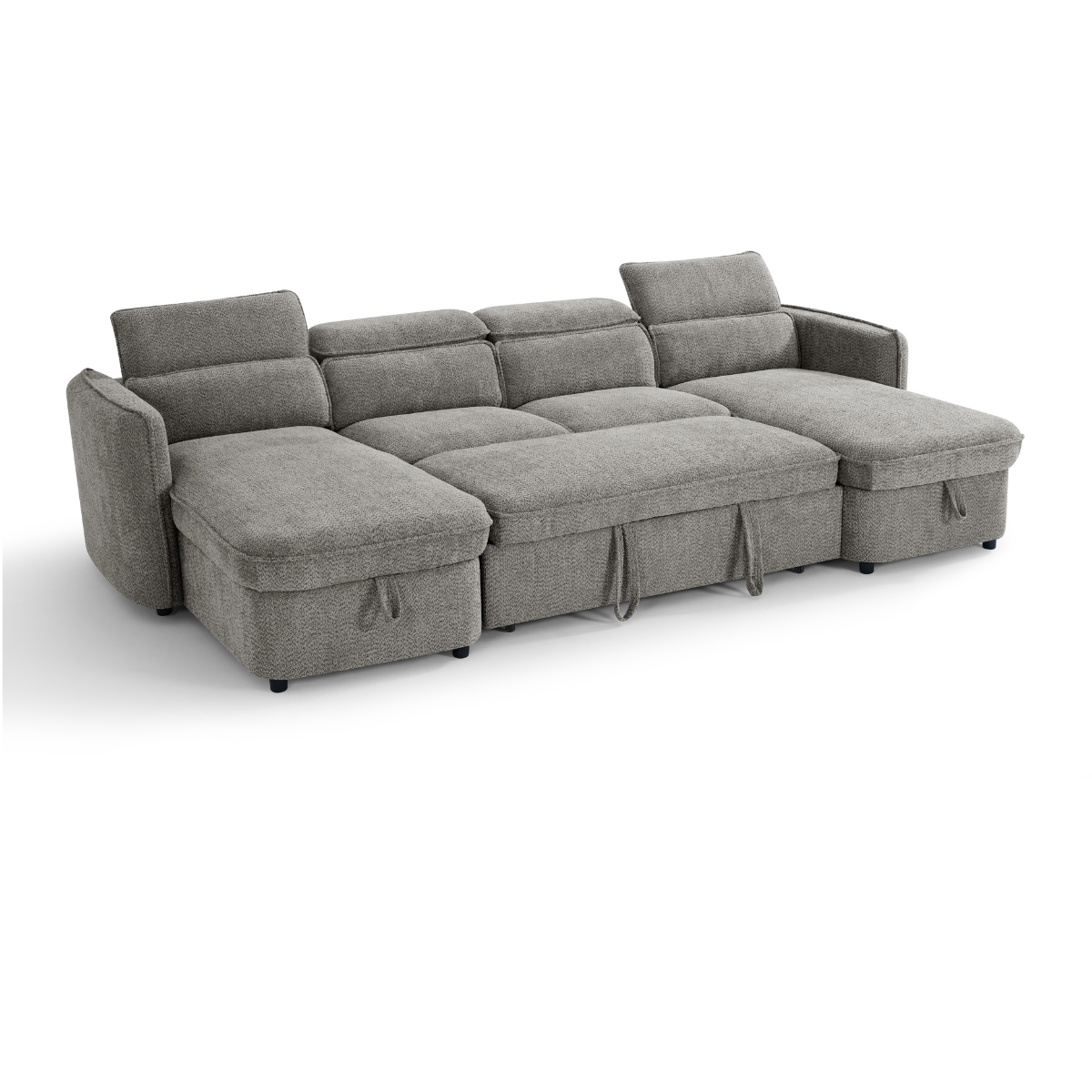 Nova U Shape Corner Sofa Bed in Grey - AMC Furniture