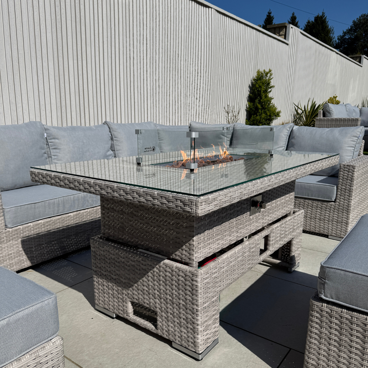 Santorini Corner Large Rising Set with Firepit RH - AMC Furniture