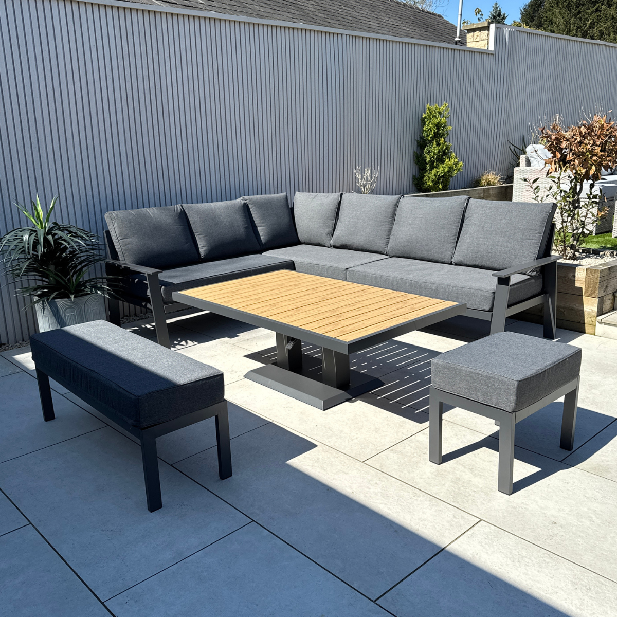 Cadiz Large Corner Dining Set with Rising Table (Left Hand) - AMC 