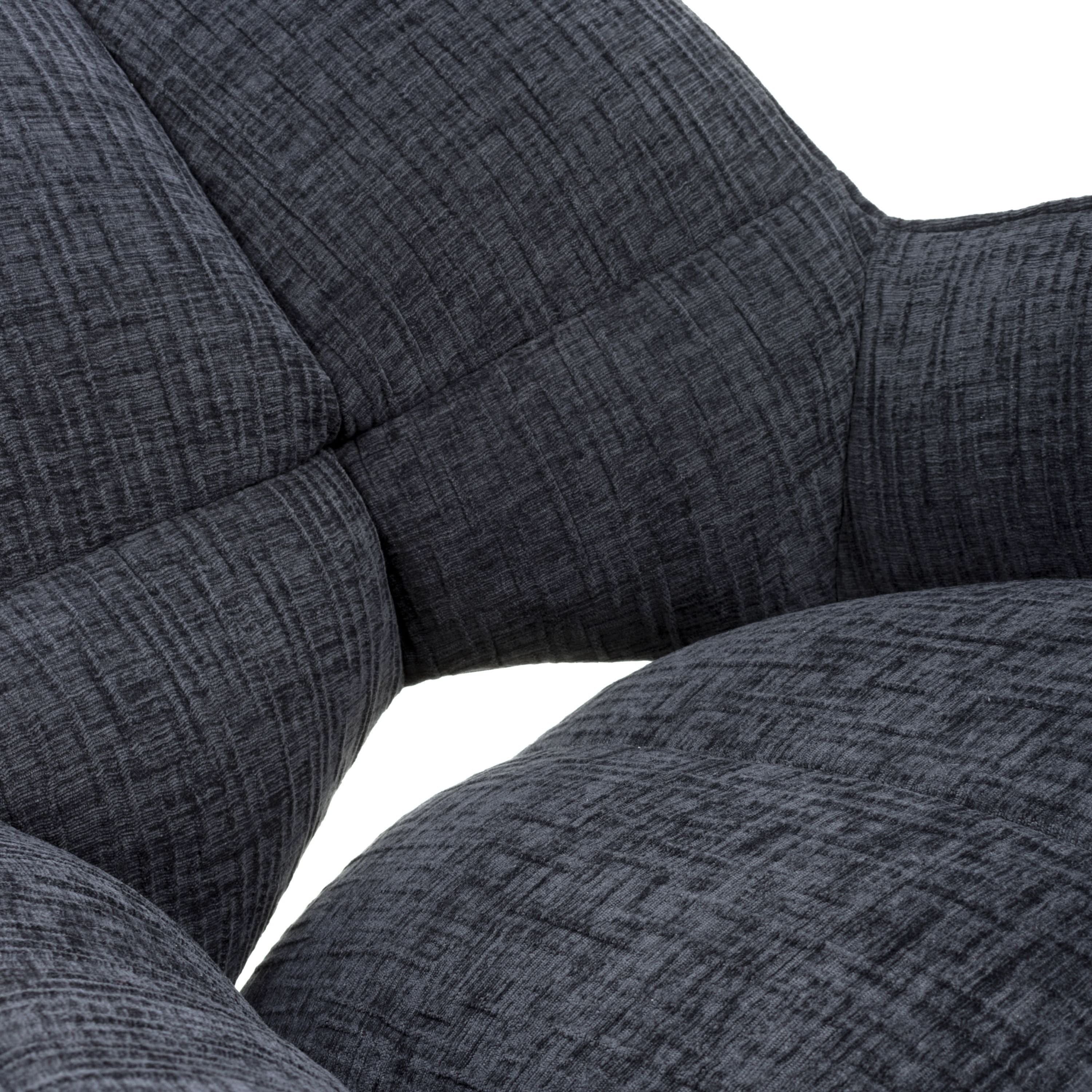 Dakar Textured Effect Dark Grey Swivel Chair (7019401347136) (14625468023162)