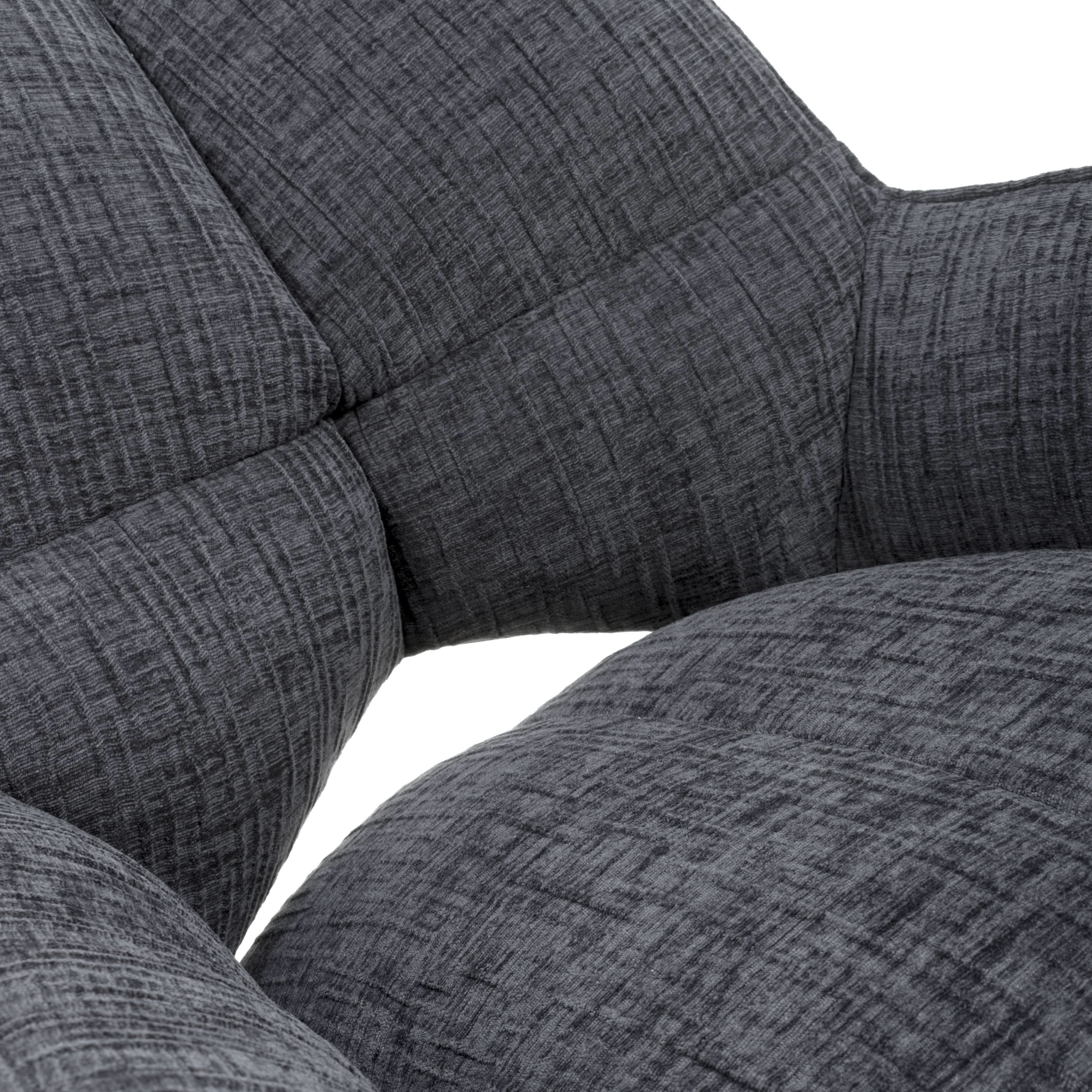 Dakar Textured Effect Dark Grey Swivel Chair (7019401347136) (14625468023162)