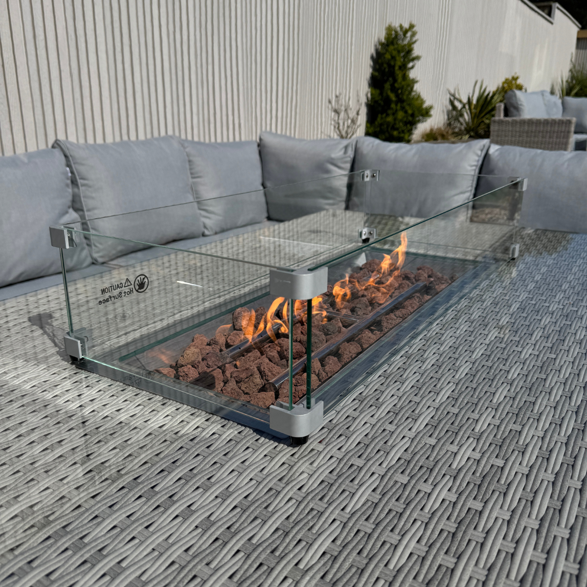 Santorini Corner Large Rising Set with Firepit RH - AMC Furniture