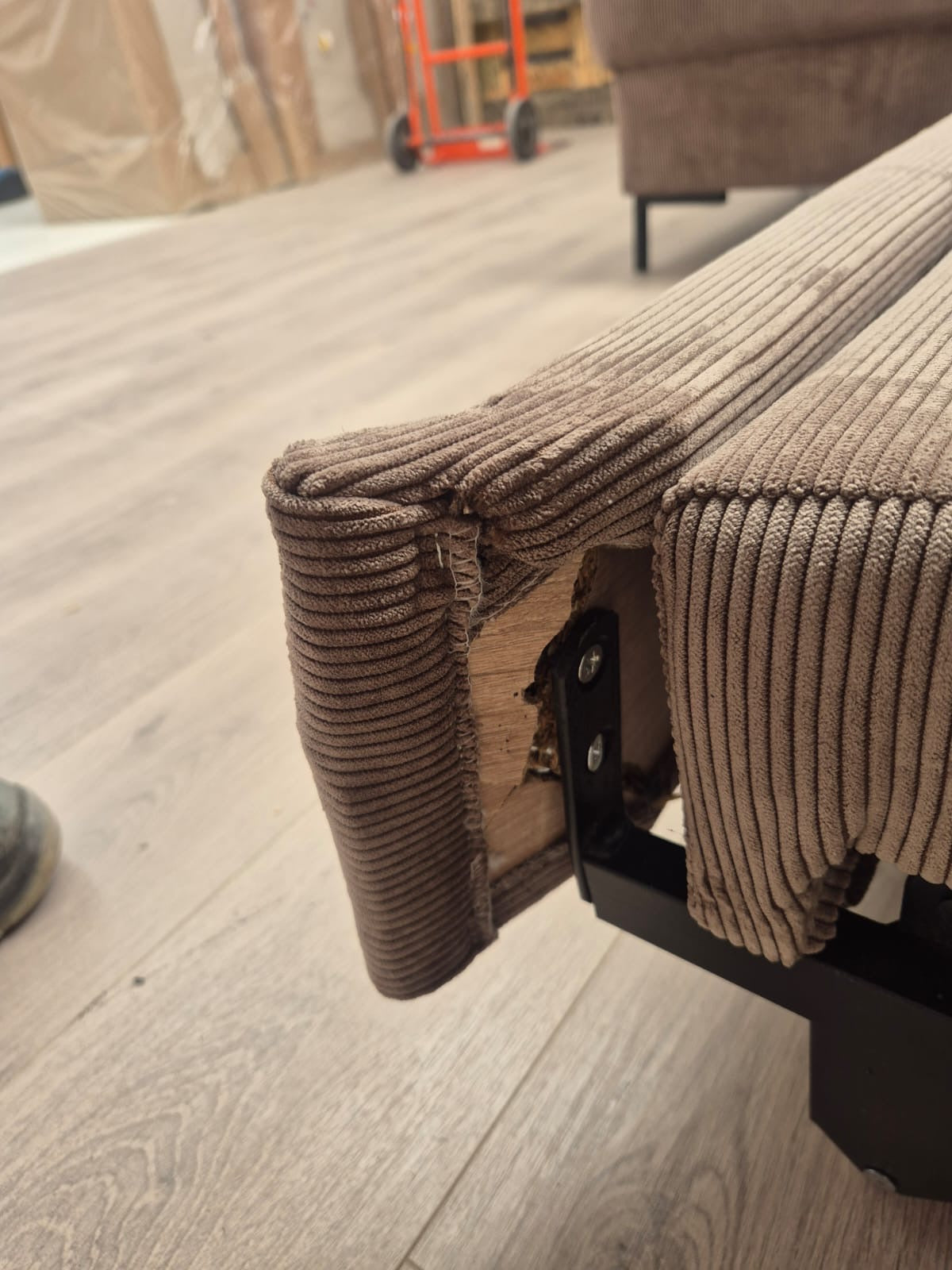 Lofty Lilly LHF Corner Sofa Bed in Taupe Cord - Clearance AMC Furniture