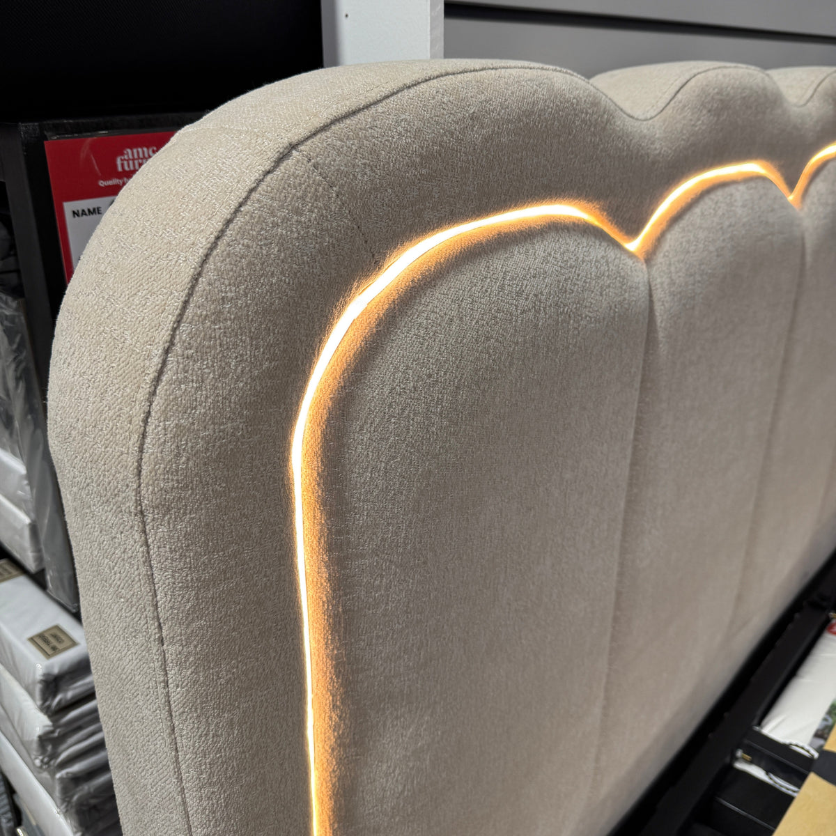 Milan Double Ottoman Bed with LED Headboard B Womack