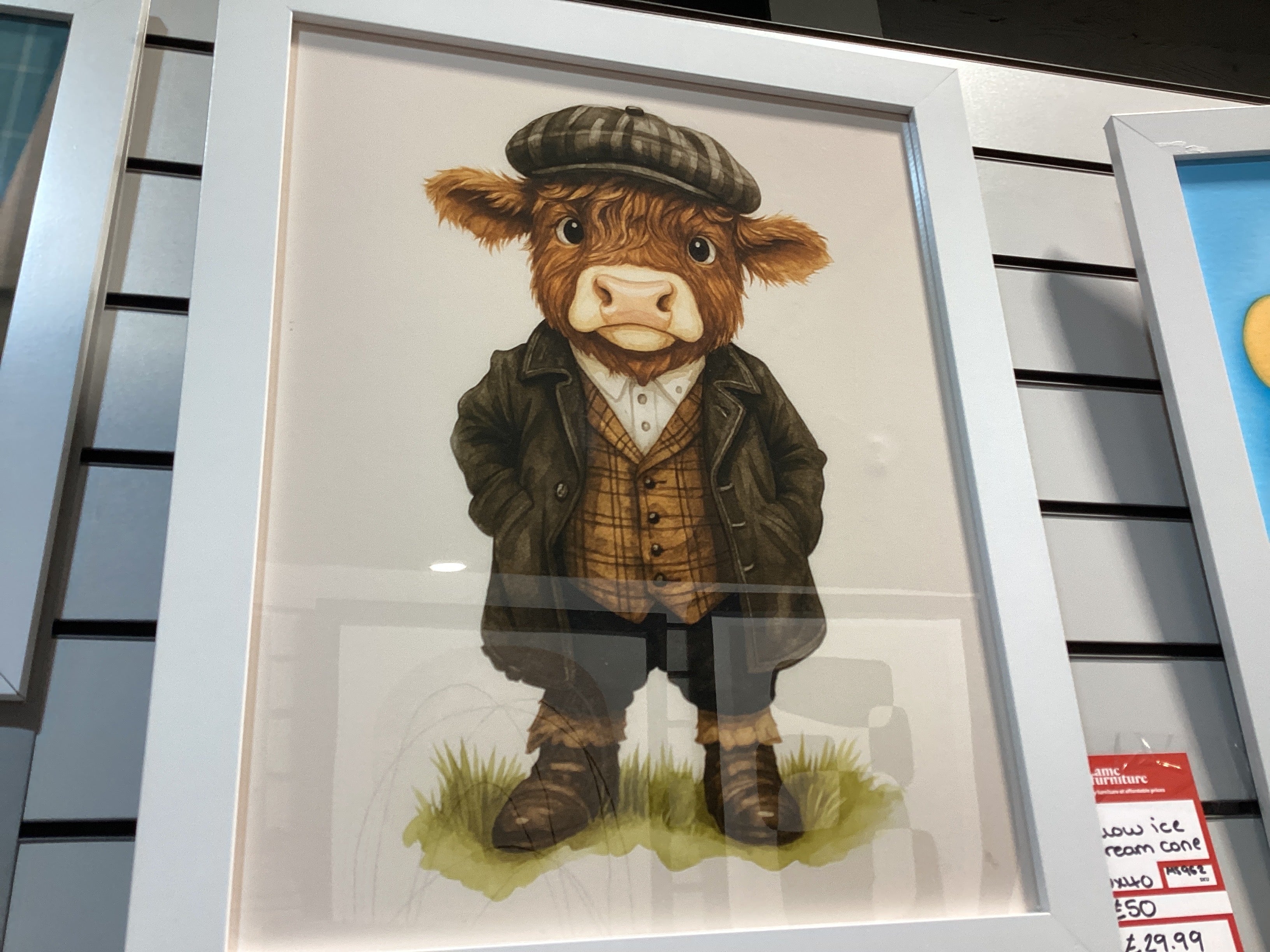 Farmer cow 50X40 AN2900 FN39 WHITE PLAIN - AMC Furniture