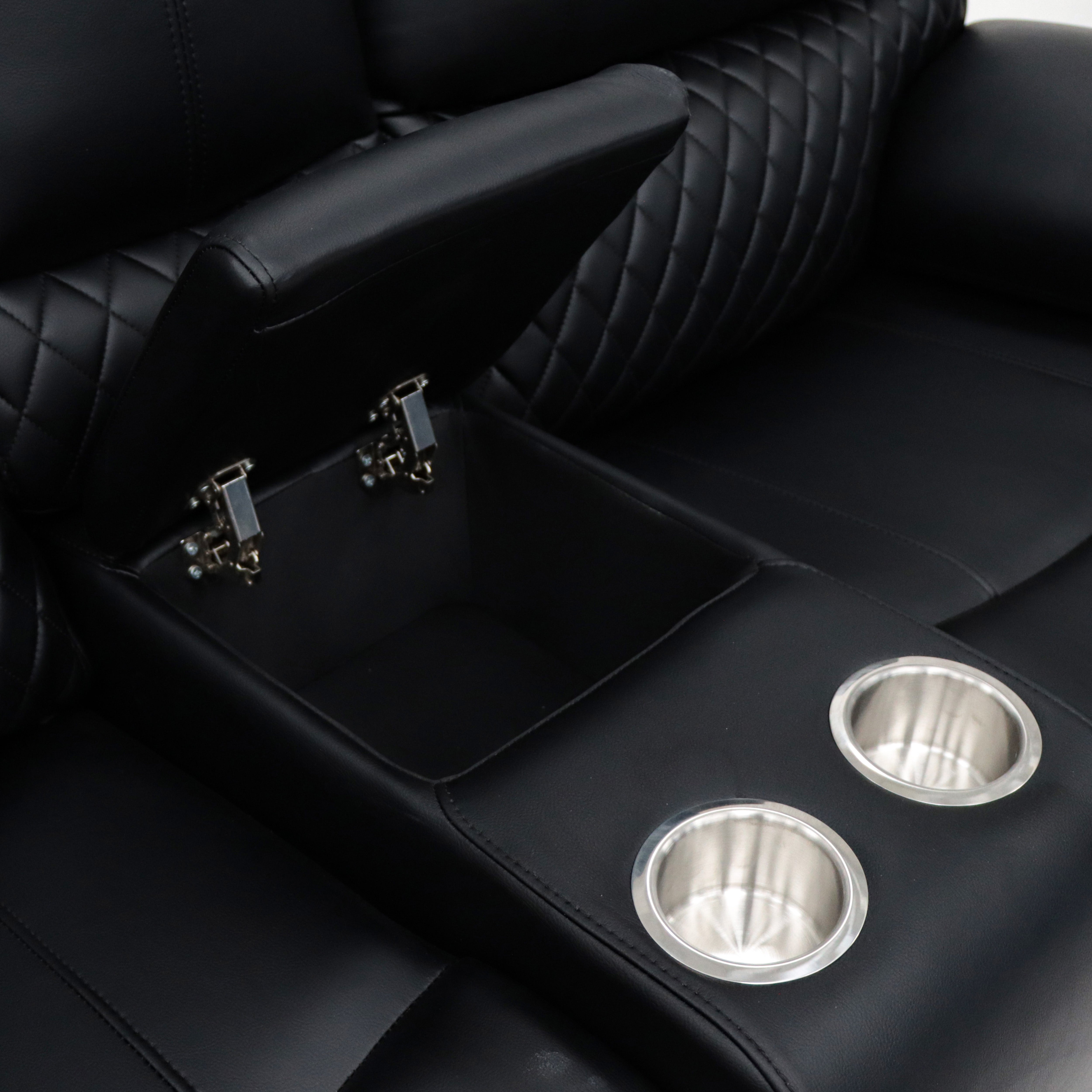 Alexa Electric Reclining 3+2 Seater Sofa Set in Black