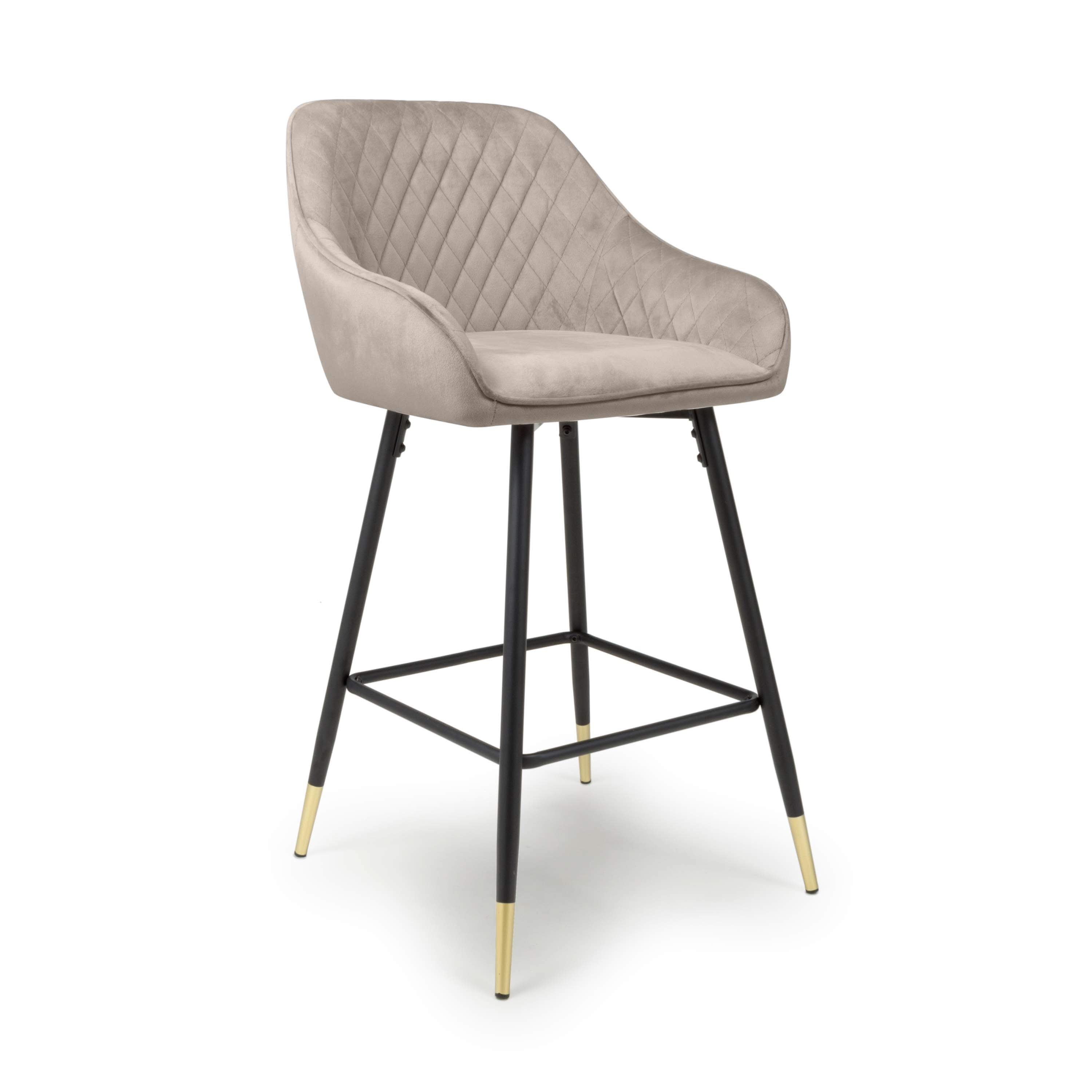 Savanna Brushed Velvet Mink Bar Stool (6730057547840) (14625487552890)