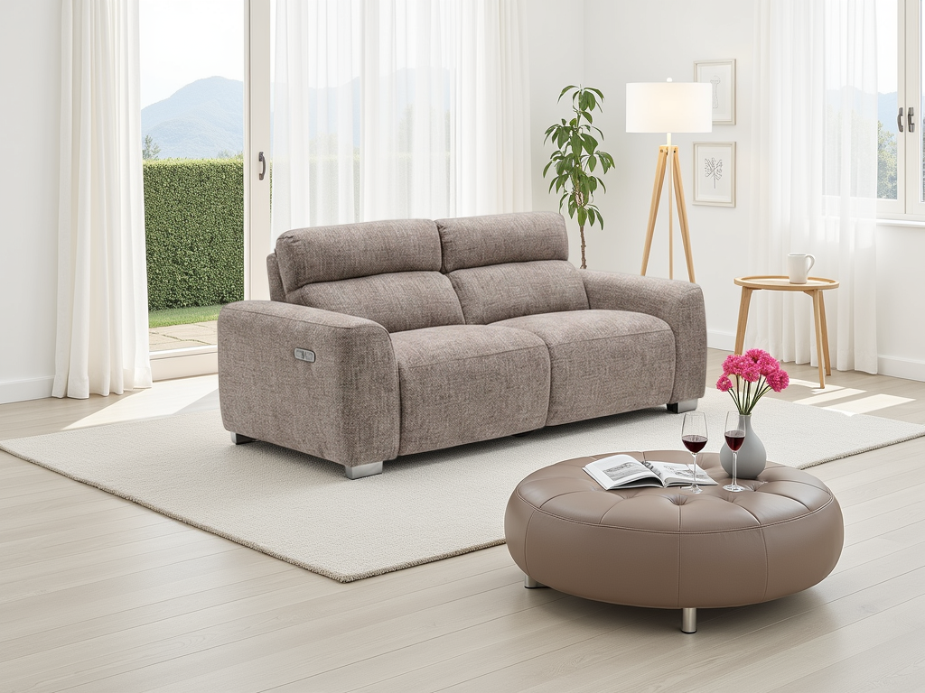 Arabella Electric Recliner Beige 3 Seater - AMC Furniture