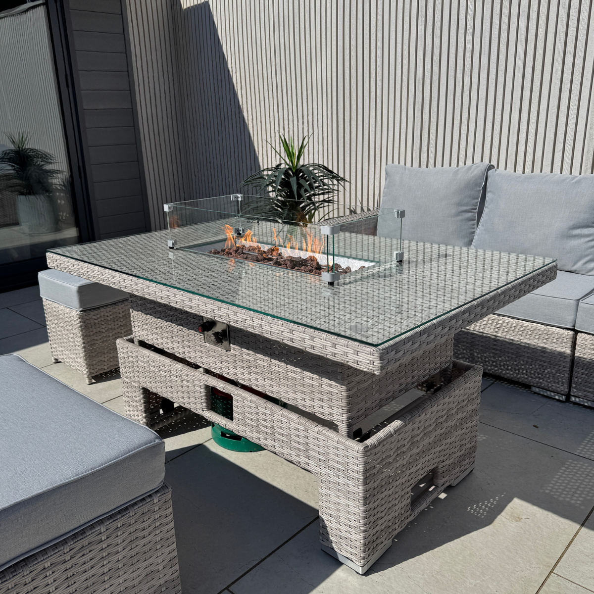 Santorini Corner Large Rising Set with Firepit RH - AMC Furniture
