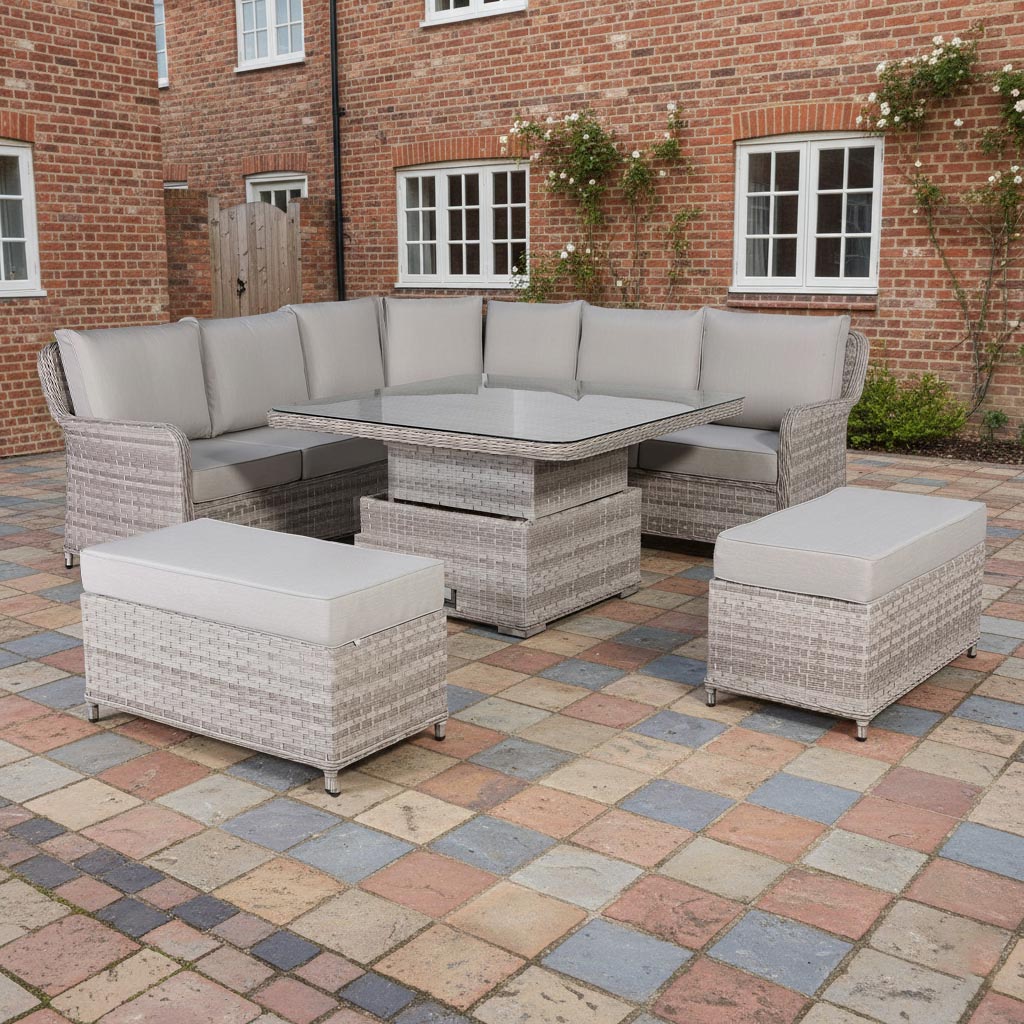 Palermo Large Equal Corner Sofa Set with Rising Table - AMC Furniture
