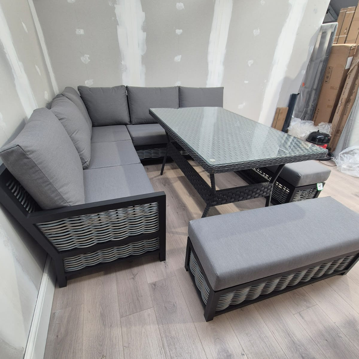 Aluminium Corner Dining Set - Clearance B Womack