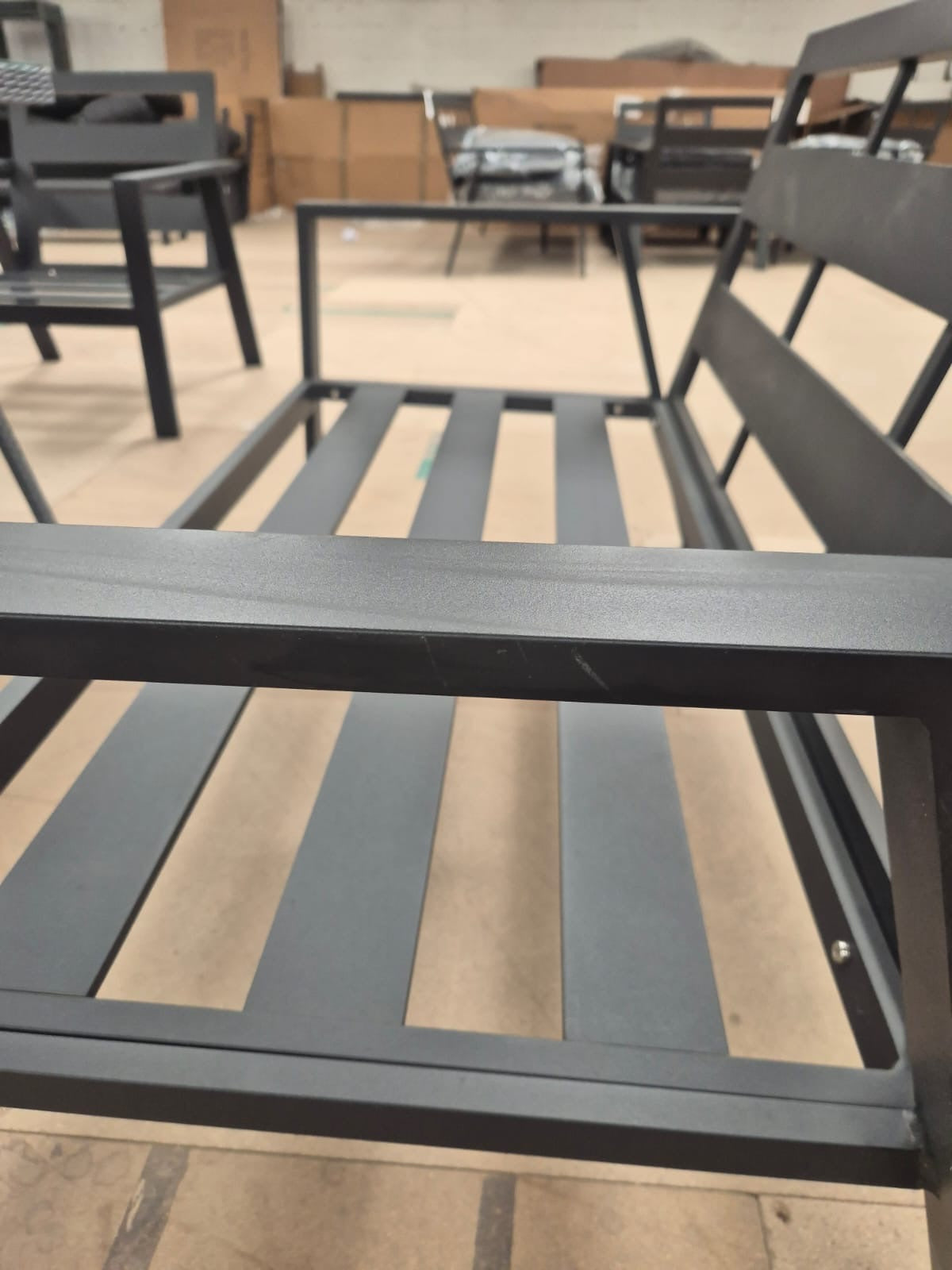 Sienna Aluminium Sofa Dining Set with Rattan Dining Table in Grey