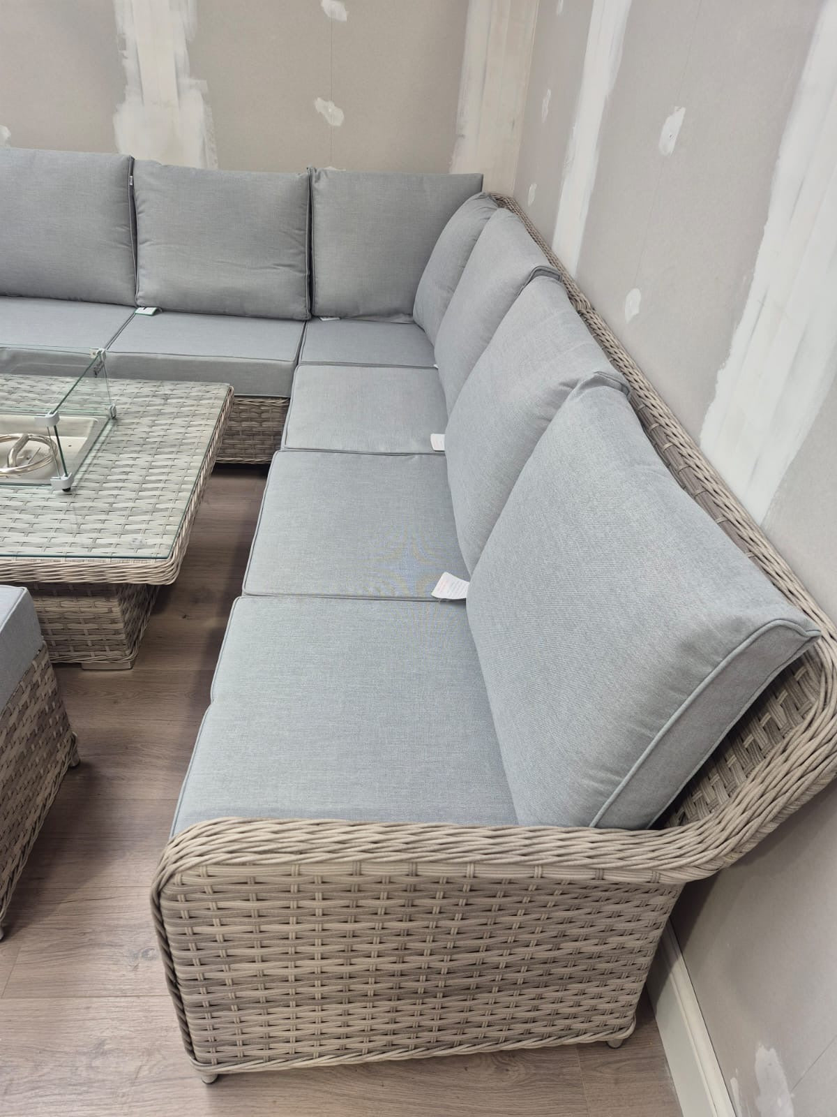Corner Firepit Dining Set - Clearance Rattan Republic