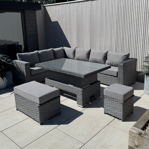Capri Modular Corner Sofa Set with Rising Dining Table