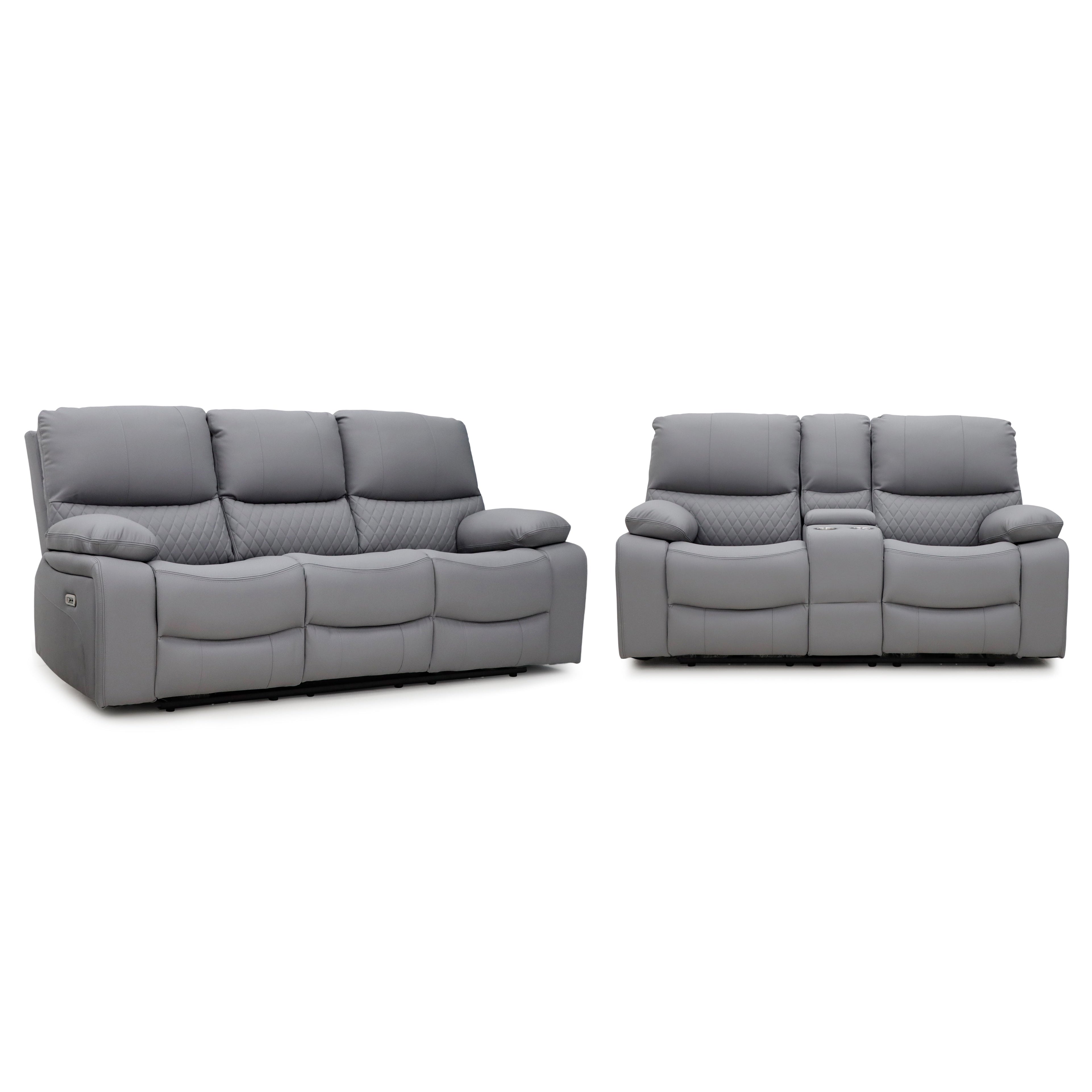 Alexa Electric Reclining 3+2 Seater Sofa Set in Grey