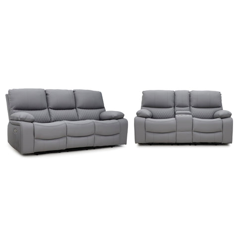 Alexa Electric Reclining 3+2 Seater Sofa Set in Grey