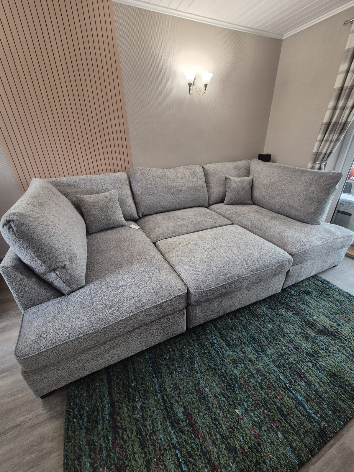 Shoreditch Fullback U Shape Corner Sofa in Platinum