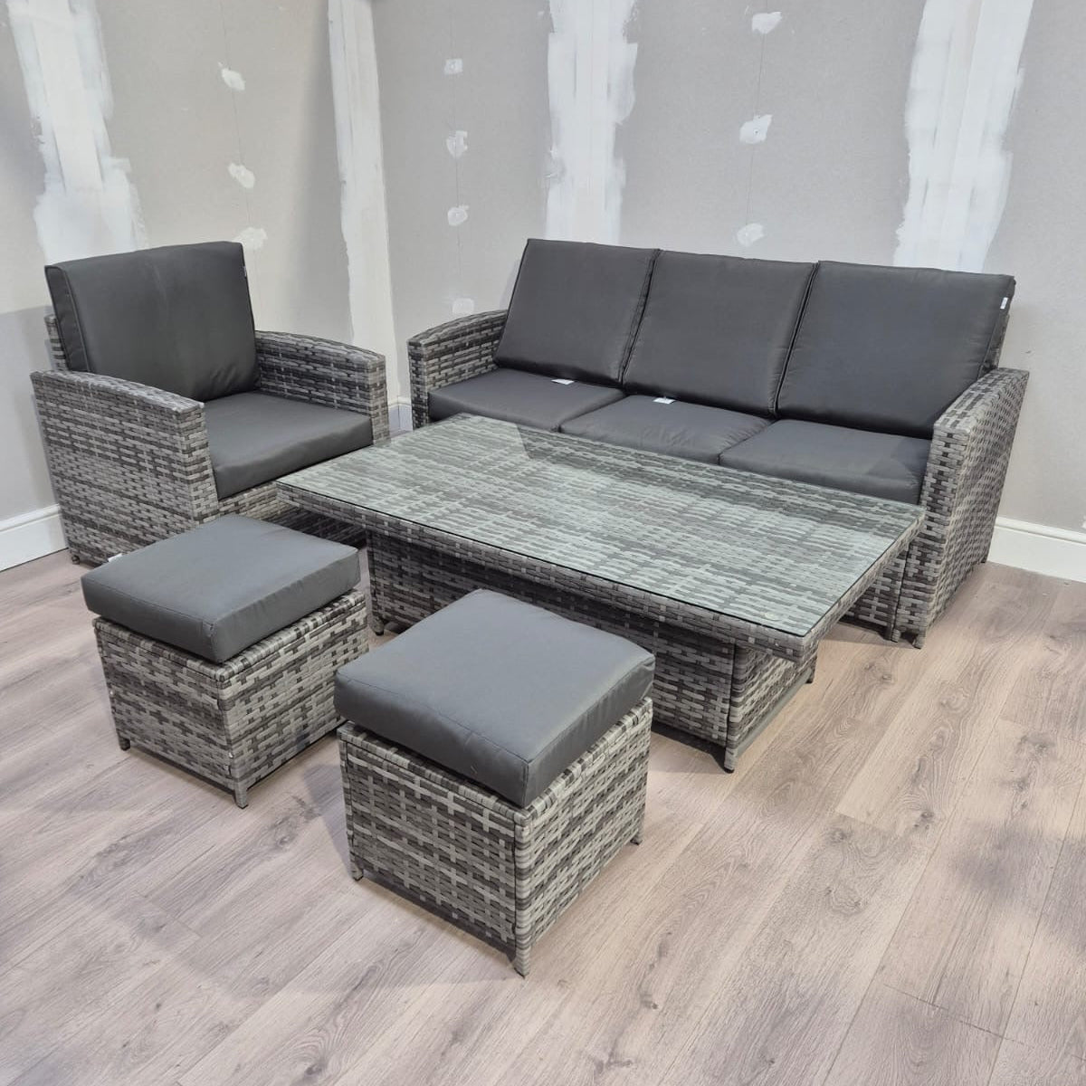 Rhodes Sofa Set in Grey - Clearance Rattan Republic