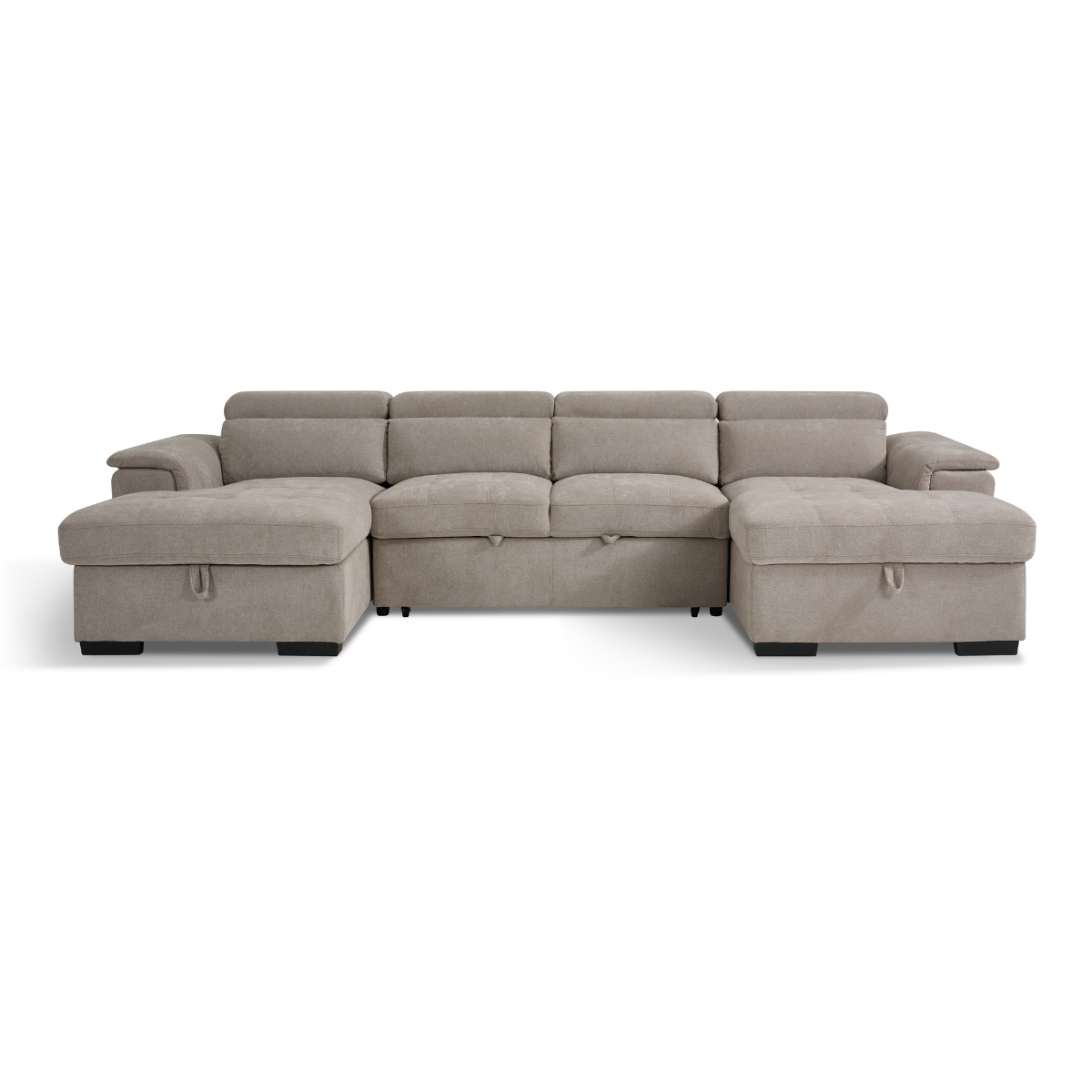 Luna U Shape Corner Sofabed in Beige - AMC Furniture