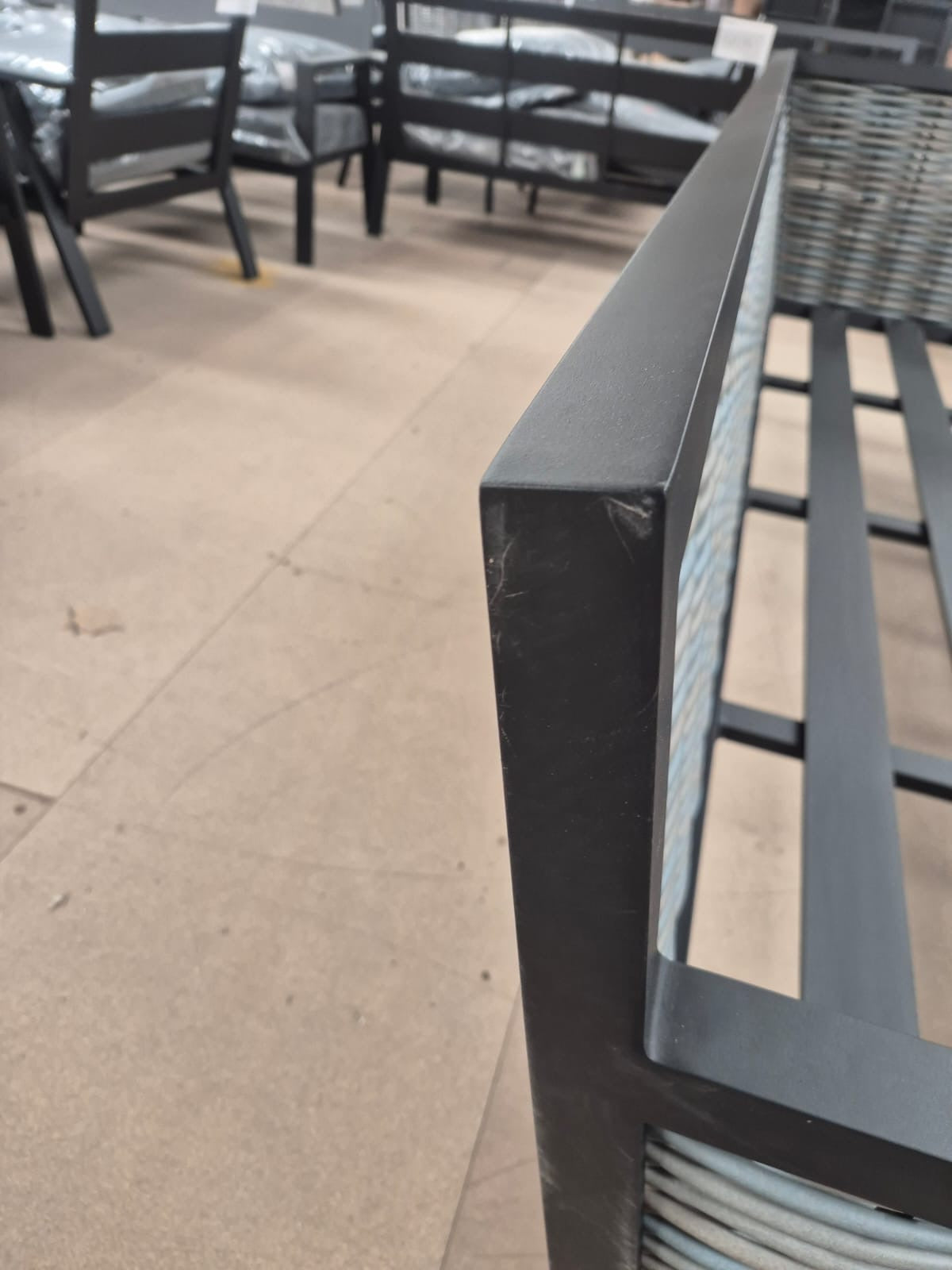 Ivy Aluminium Corner Sofa Set with Grey Rattan Dining Table