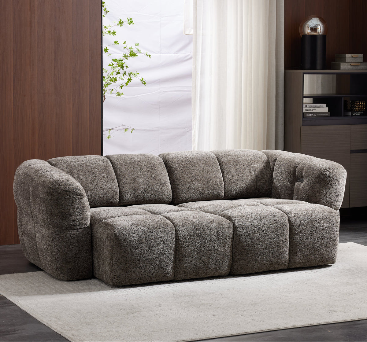 Elara Power Sliding 3 Seater in Taupe Grey Meta Sofa