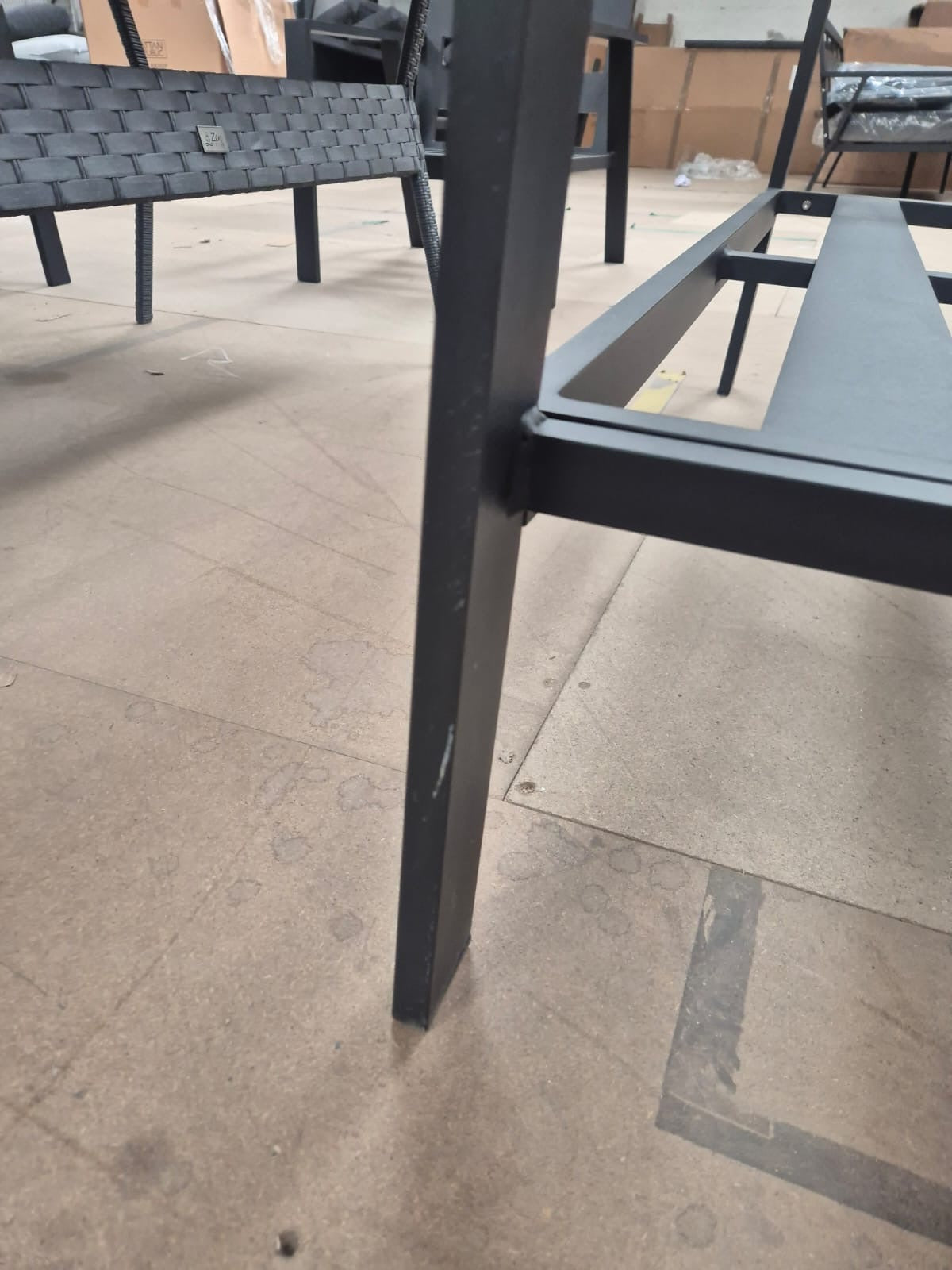 Sienna Aluminium Sofa Dining Set with Rattan Dining Table in Grey