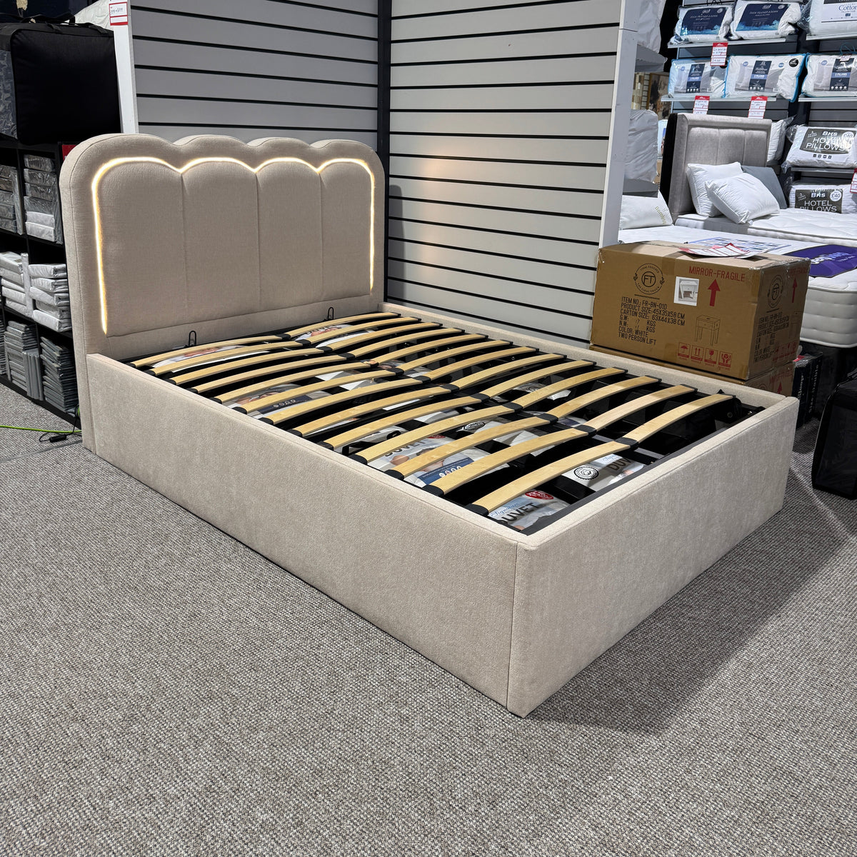 Milan Double Ottoman Bed with LED Headboard B Womack
