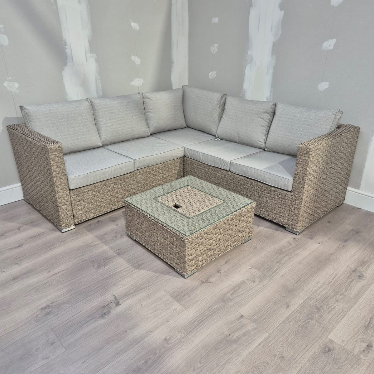 Nova Rattan Corner Sofa Set with Ice Bucket - Clearance B Womack