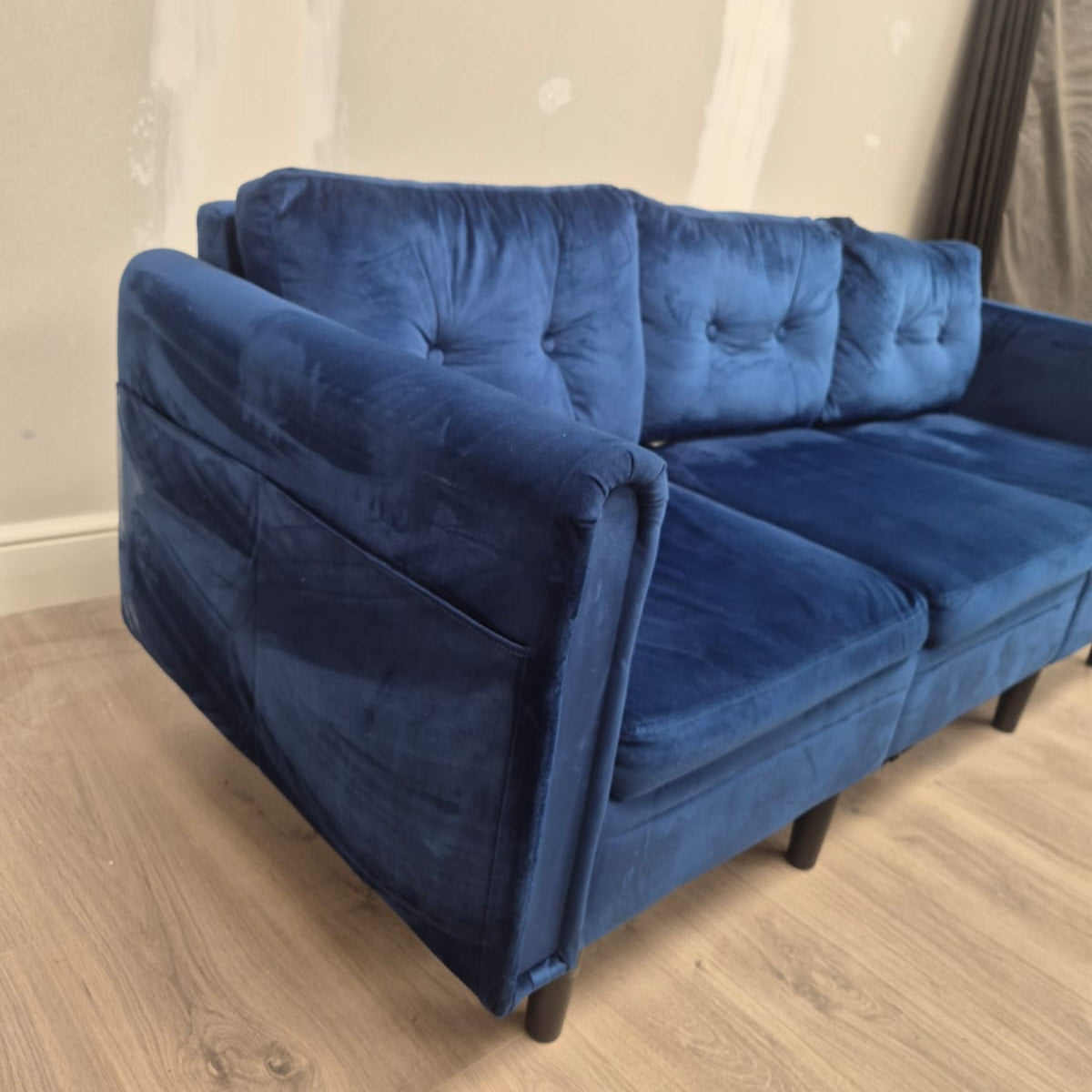 3 Seater Sofa in Plush Blue