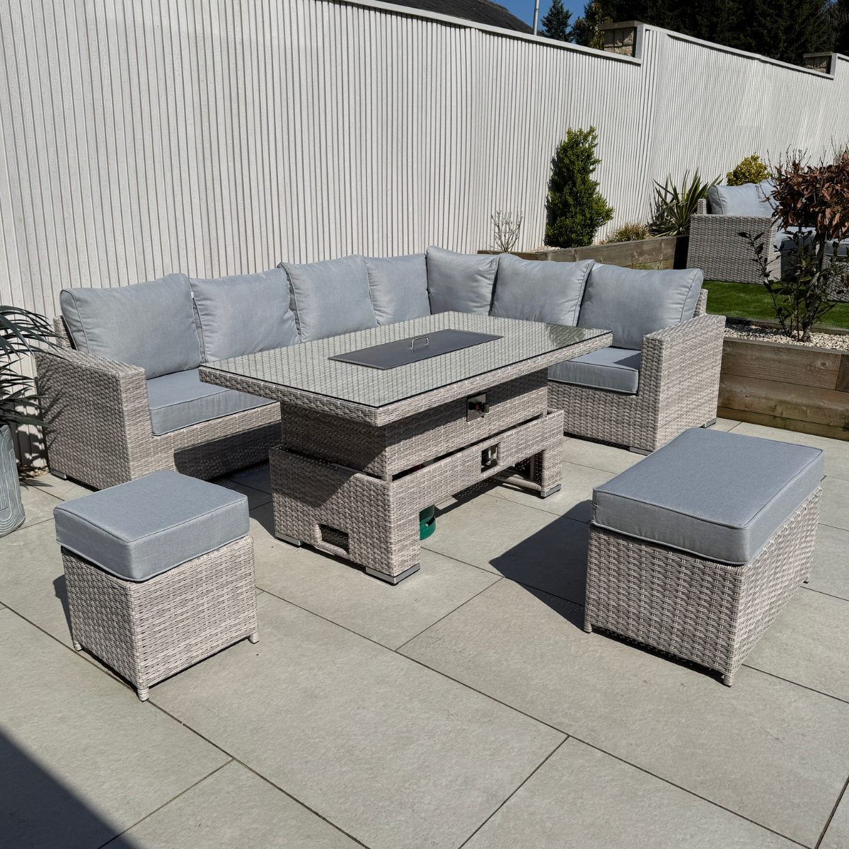 Santorini Corner Large Rising Set with Firepit RH - AMC Furniture