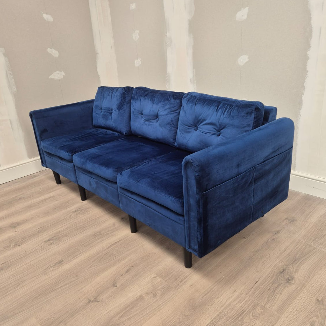 3 Seater Sofa in Plush Blue