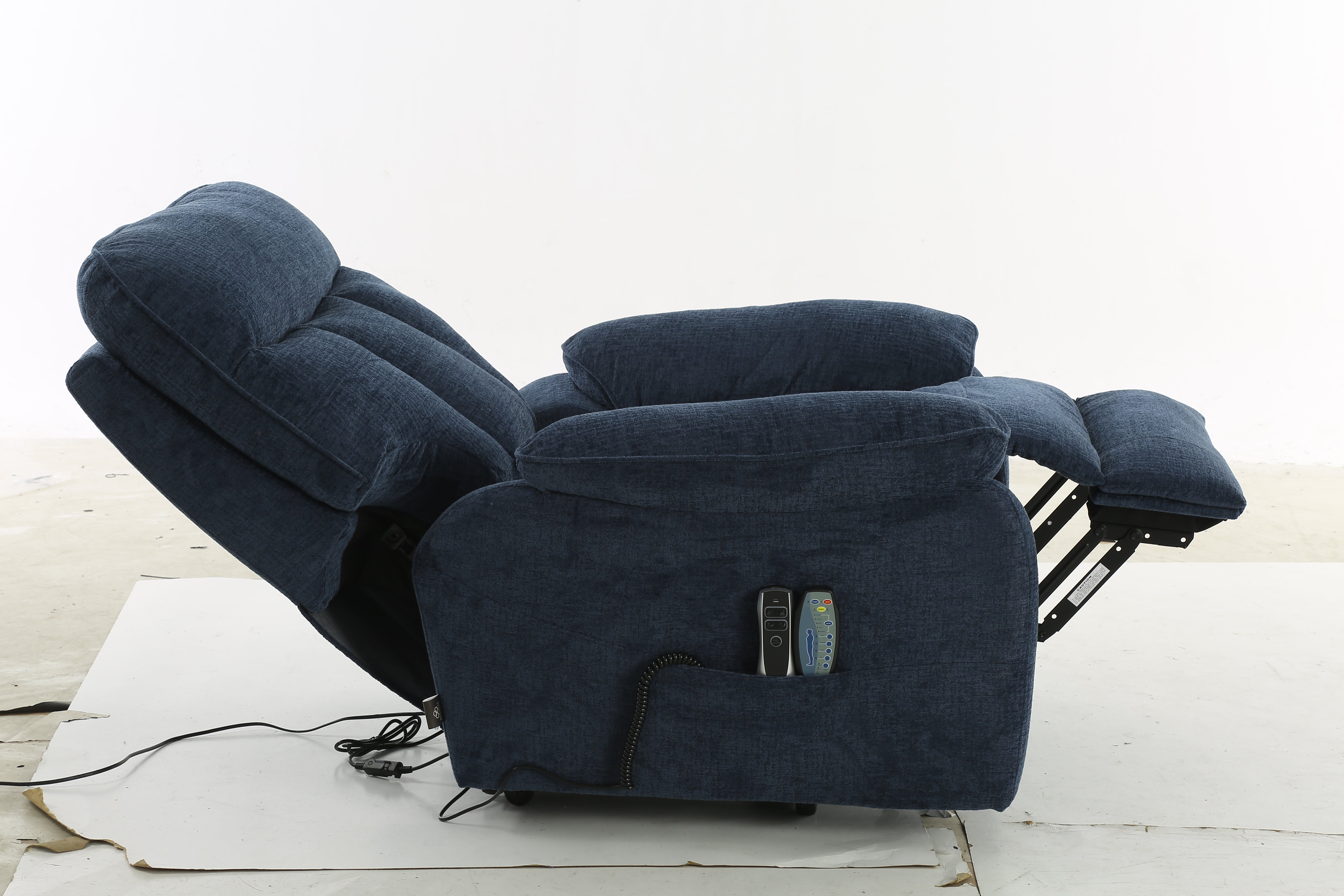 Truro Rise and Recline Massage Chair Blue - AMC Furniture