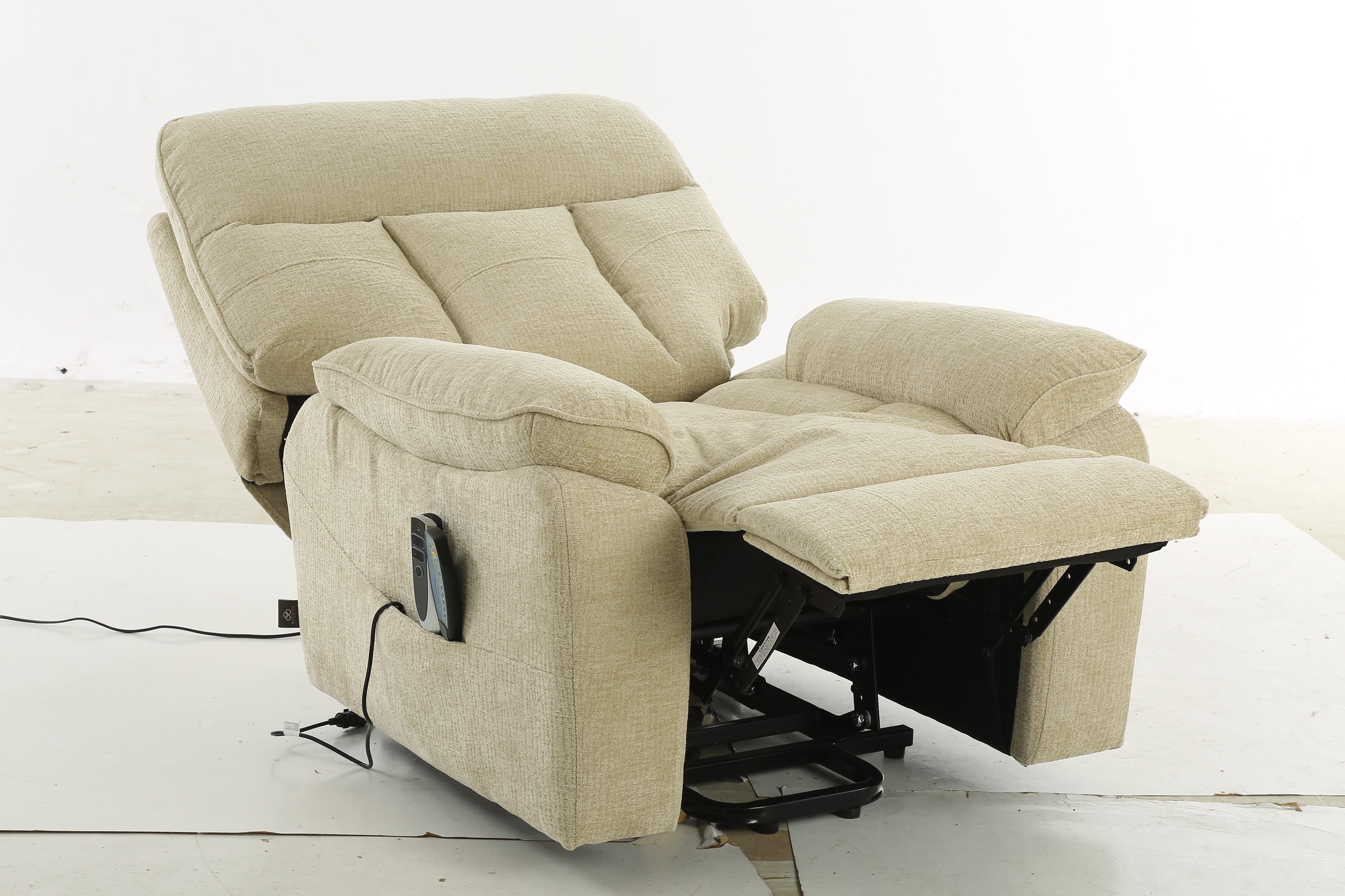 Truro Rise and Recline Massage Chair Beige - AMC Furniture