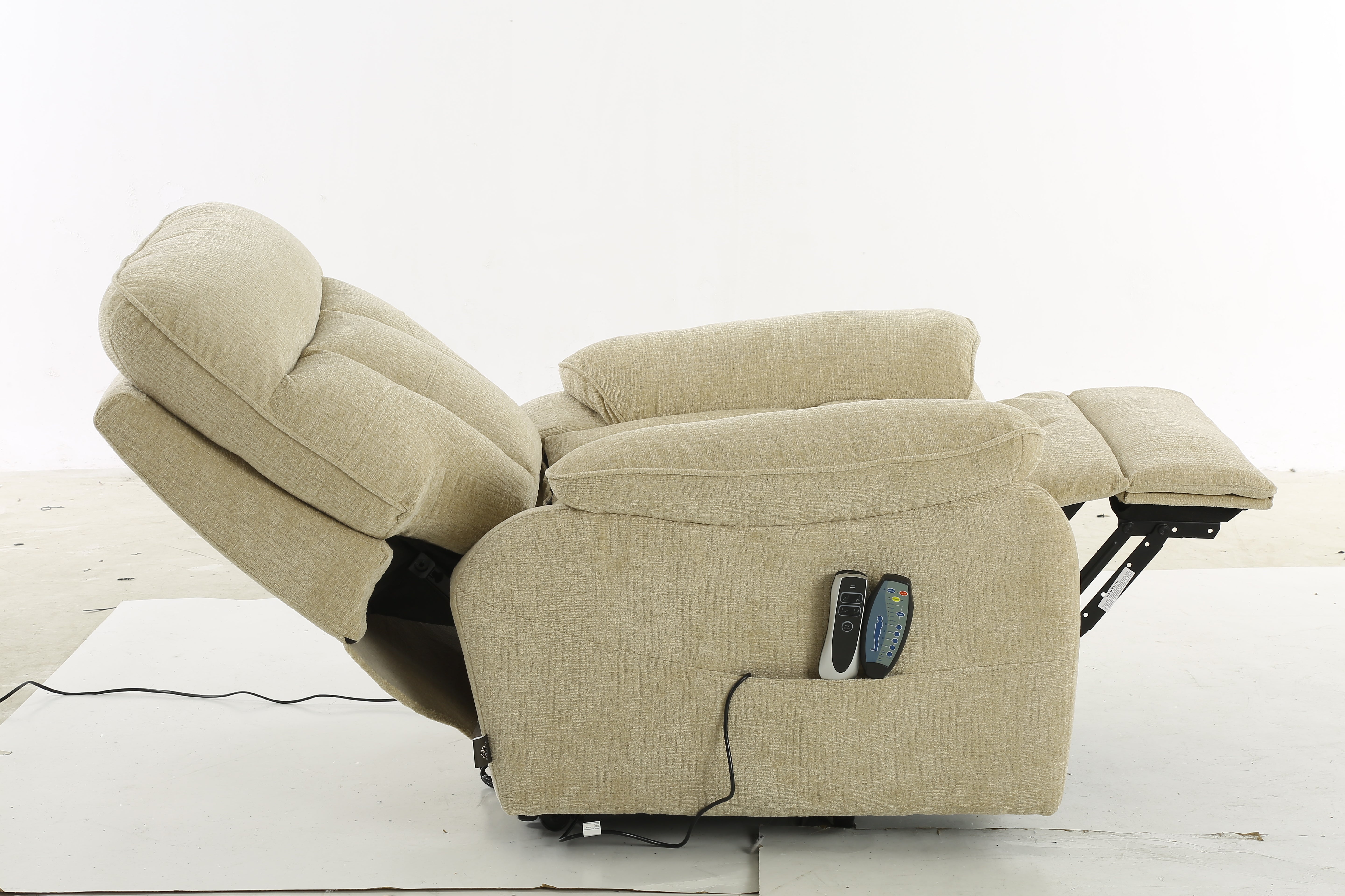 Truro Rise and Recline Massage Chair Beige - AMC Furniture
