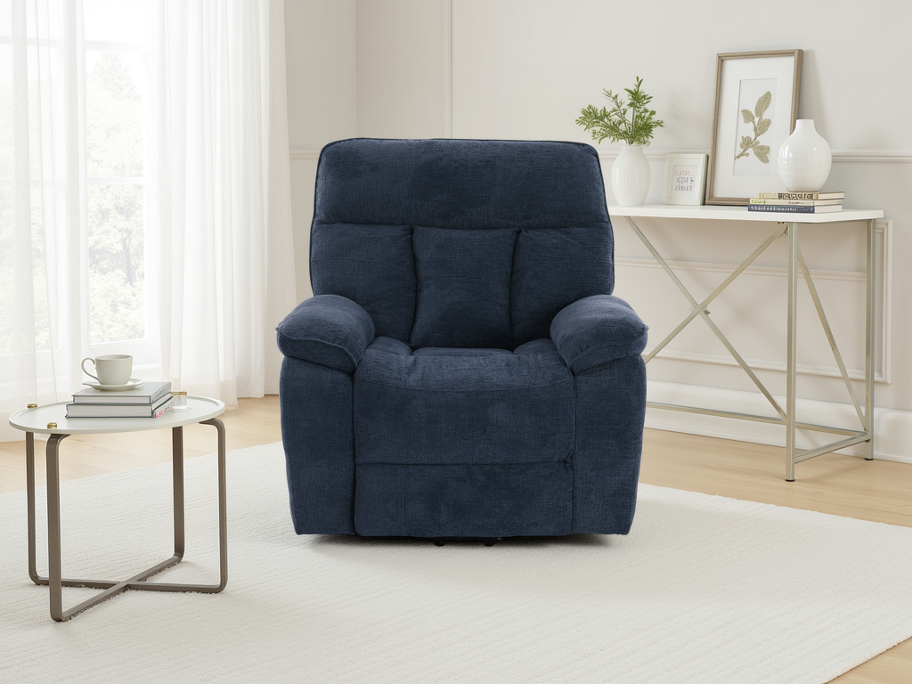 Truro Rise and Recline Massage Chair Blue - AMC Furniture