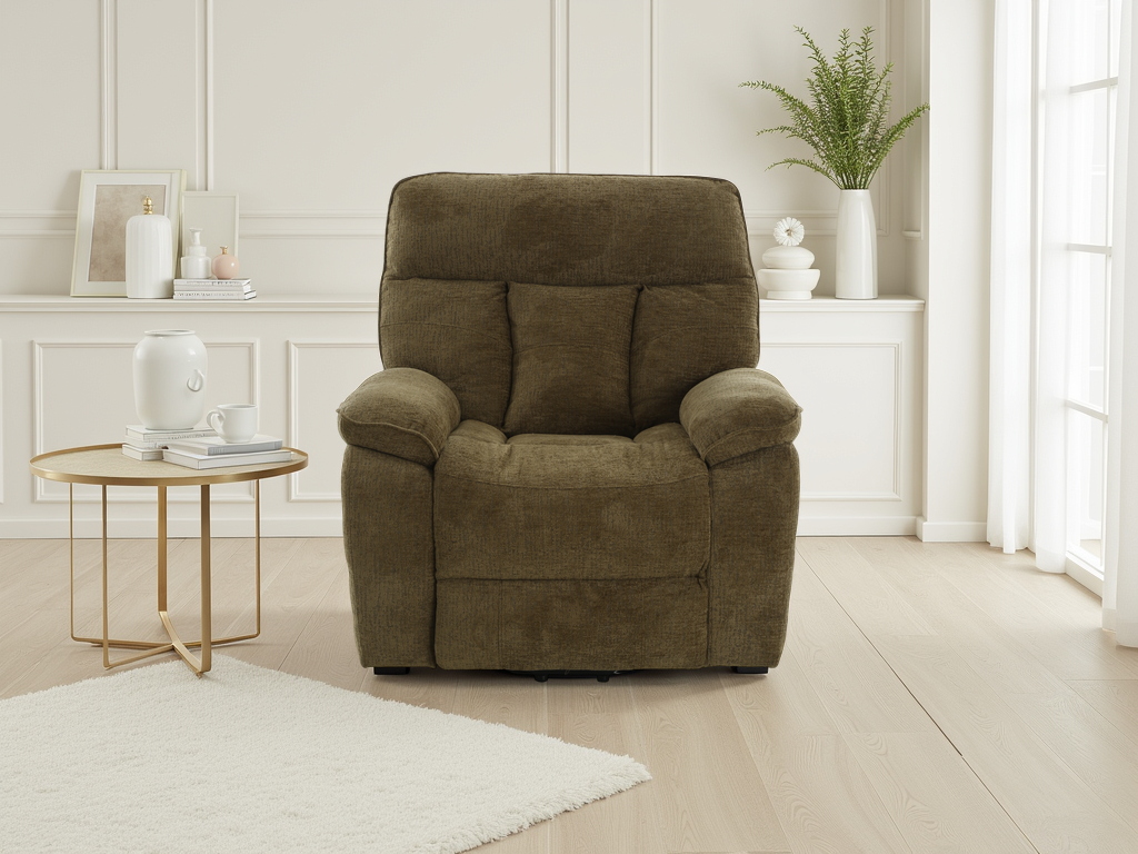 Truro Rise and Recline Massage Chair Brown - AMC Furniture
